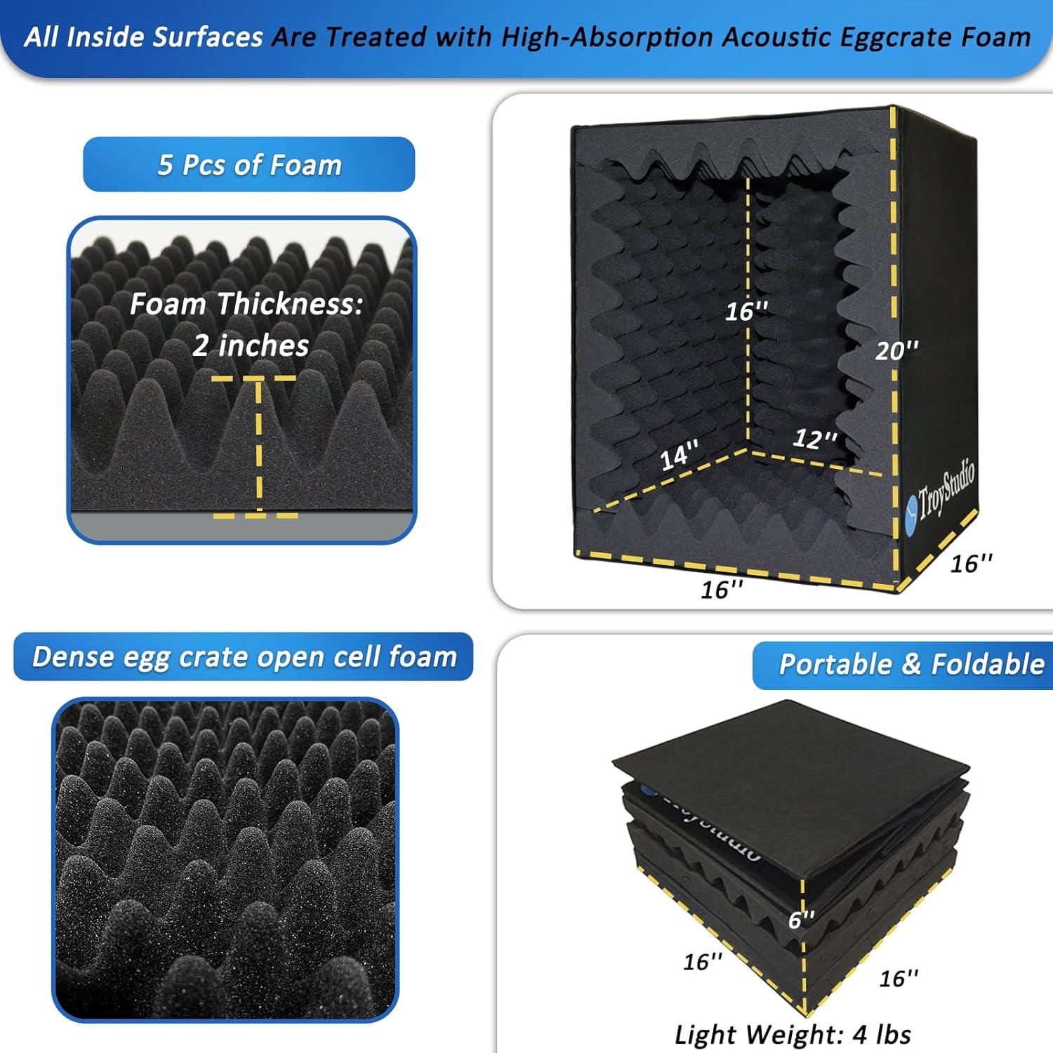 Filtro Pop TroyStudio para Micrófono Portátil Negro 30.5x30.5cm