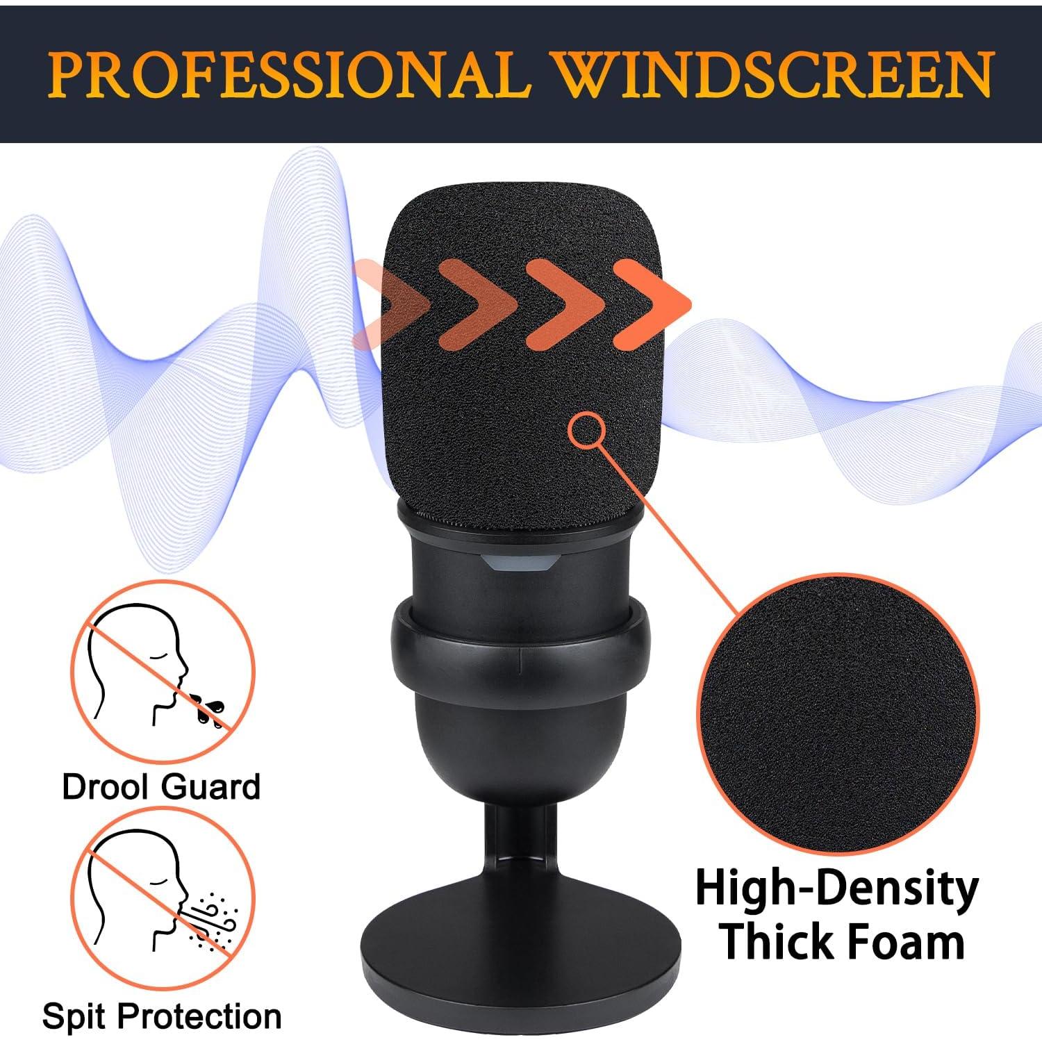 Filtros Pop para Micrófonos SOULWIT - 2 Pcs, Espuma Negra