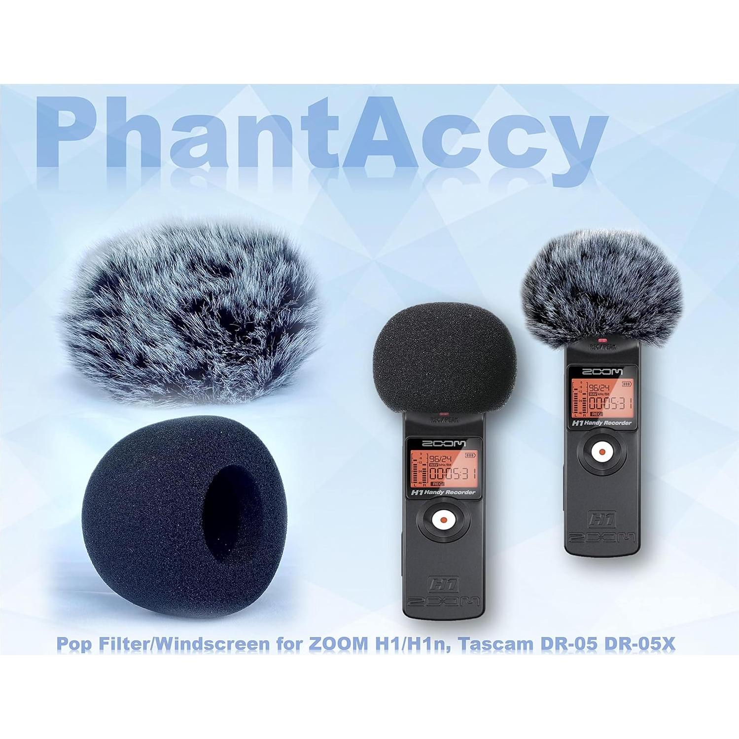 Combo Filtro Pop y Pantalla Viento PhantAccy para Zoom H1/H1n y Tascam DR-05/DR-05X