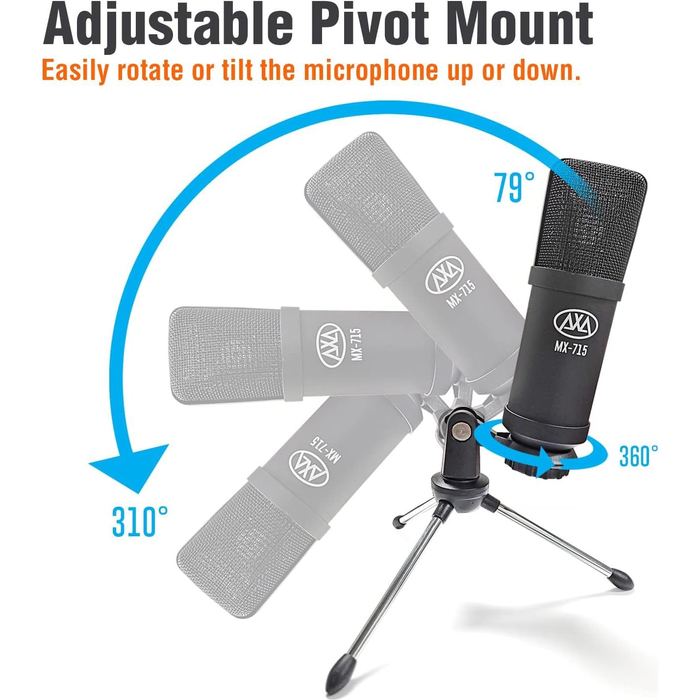 Micrófono Vocal Condensador USB AxcessAbles MX-715 1.68m