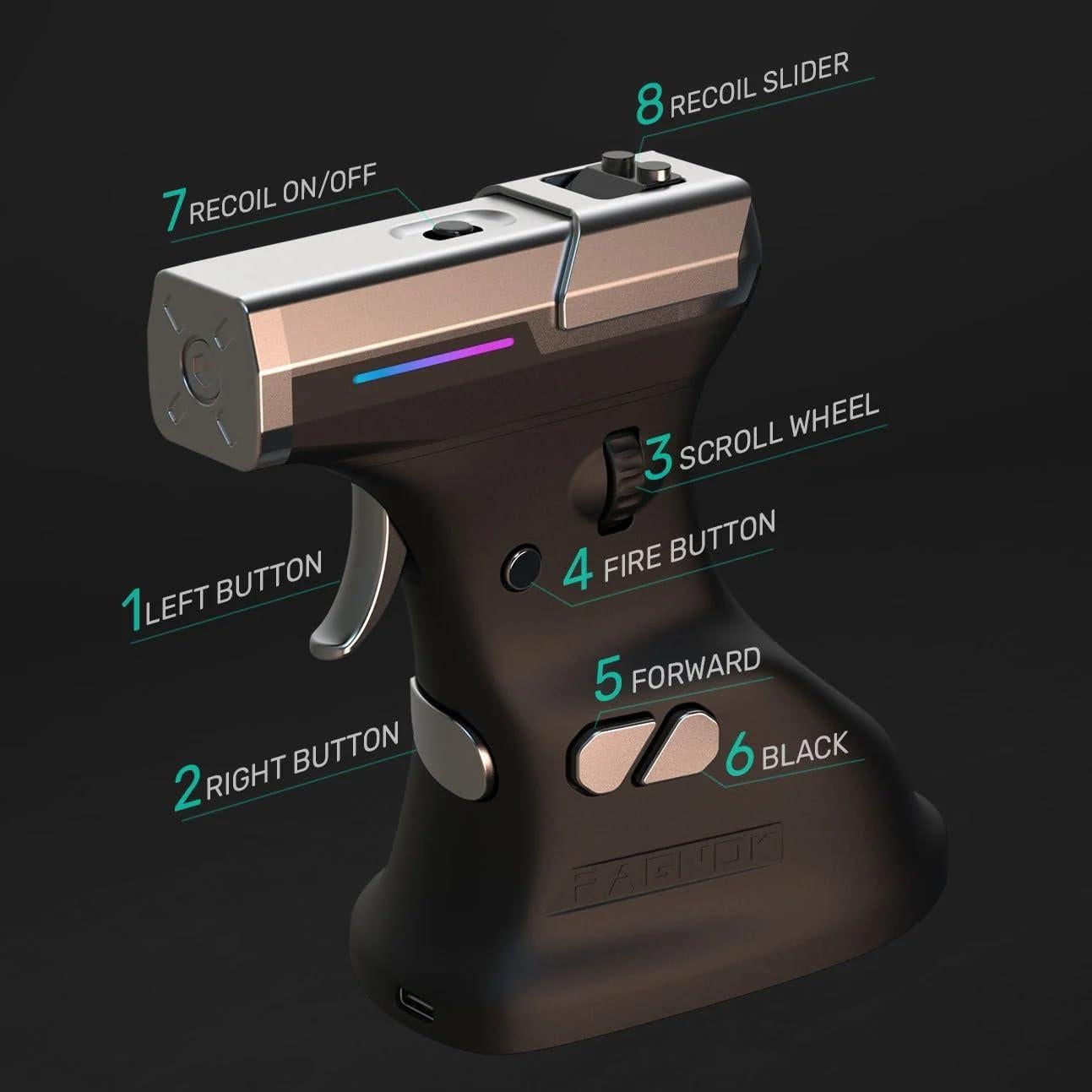 Ratón ErgoStrike7 para Juegos FPS Newidea Negro Inalámbrico