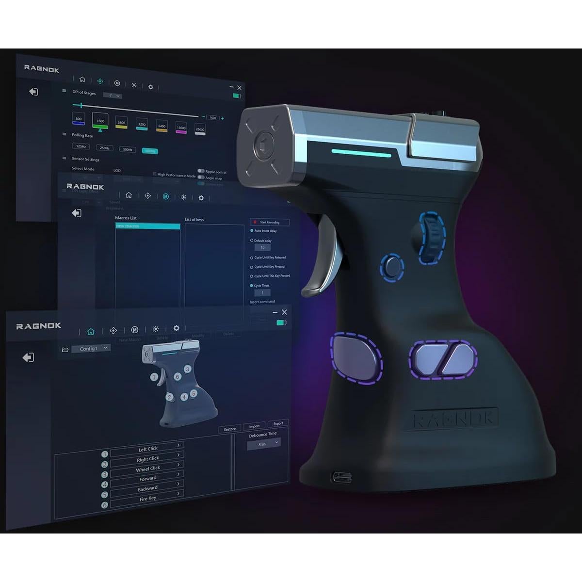 Ratón ErgoStrike7 para Juegos FPS Newidea Negro Inalámbrico