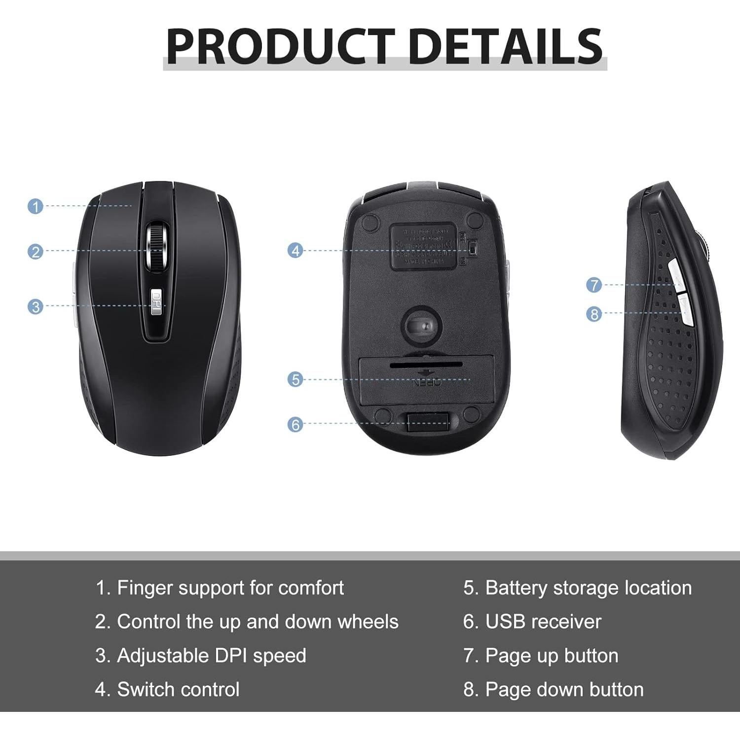 Paquete de 12 Ratones Inalámbricos Macarrie 1200dpi USB