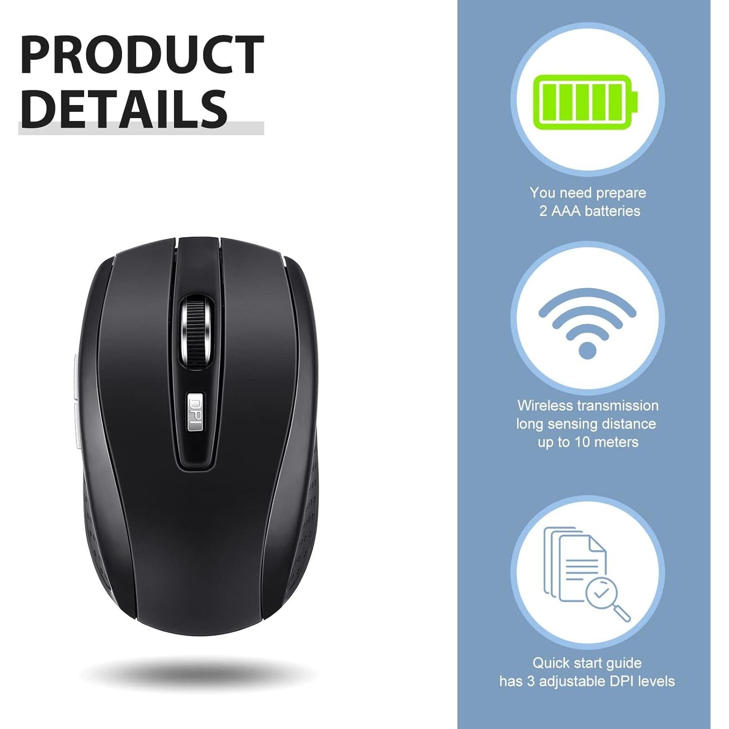 Paquete de 12 Ratones Inalámbricos Macarrie 1200dpi USB