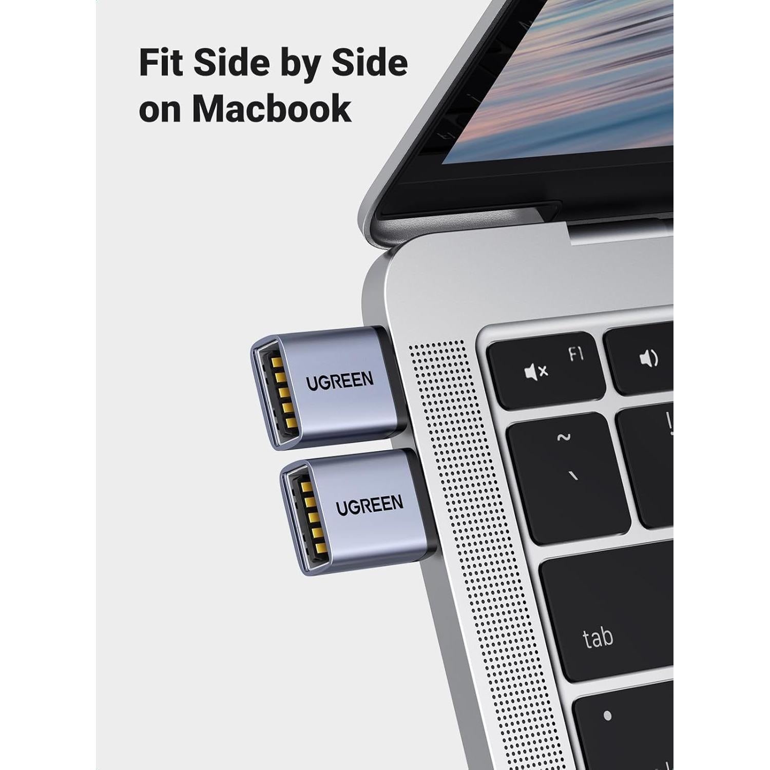 Adaptador USB a USB C UGREEN 10Gbps Gris 2 Pack