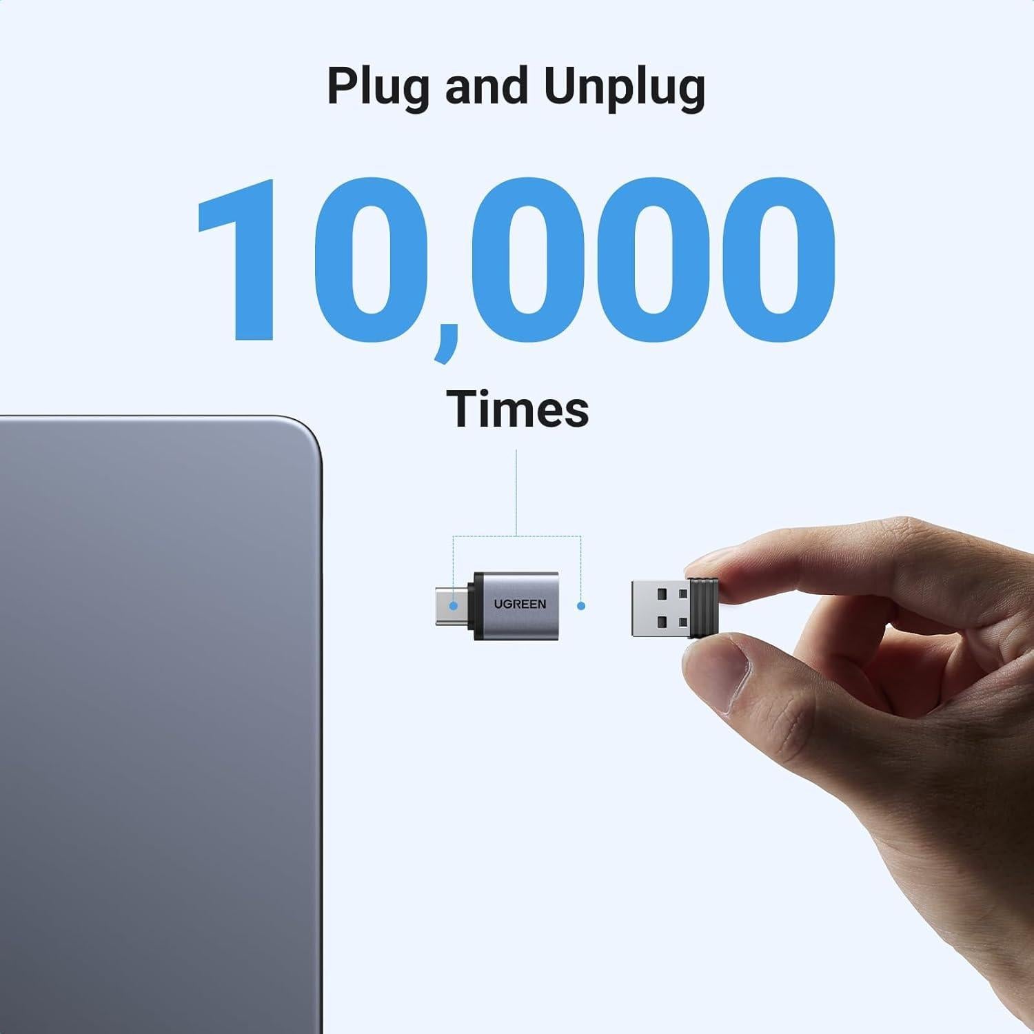 Adaptador USB a USB C UGREEN 10Gbps Gris 2 Pack