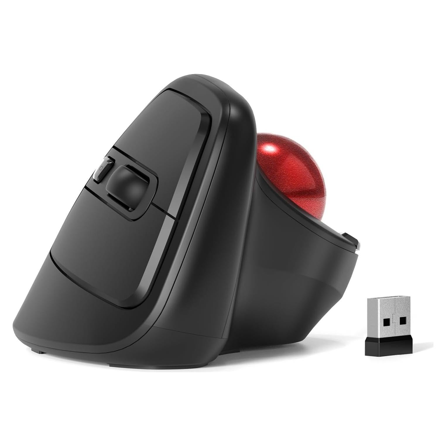 Ratón Inalámbrico Ergonómico MicroPack MP-V05W-BK con Trackball