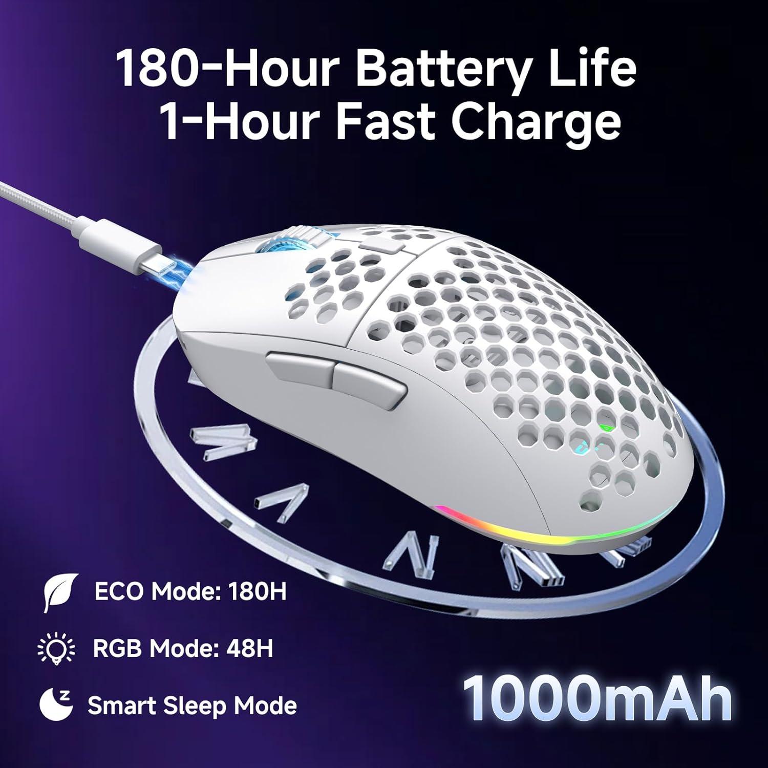 Ratón Inalámbrico para Juegos DIERYA M1 24000DPI RGB Blanco