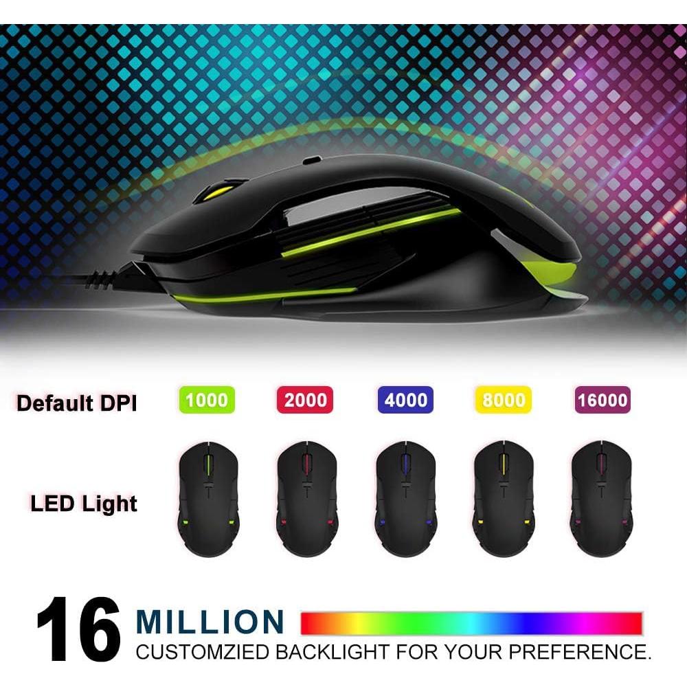 Ratón Gaming Inalámbrico Genérico 16000 DPI 8 Botones RGB