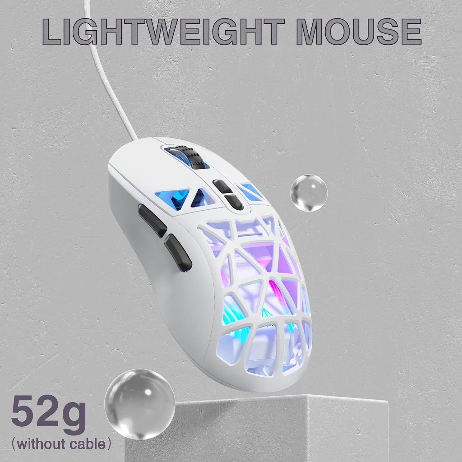 Ratón Gaming SOLAKAKA SM901 RGB 13800DPI Programable Blanco