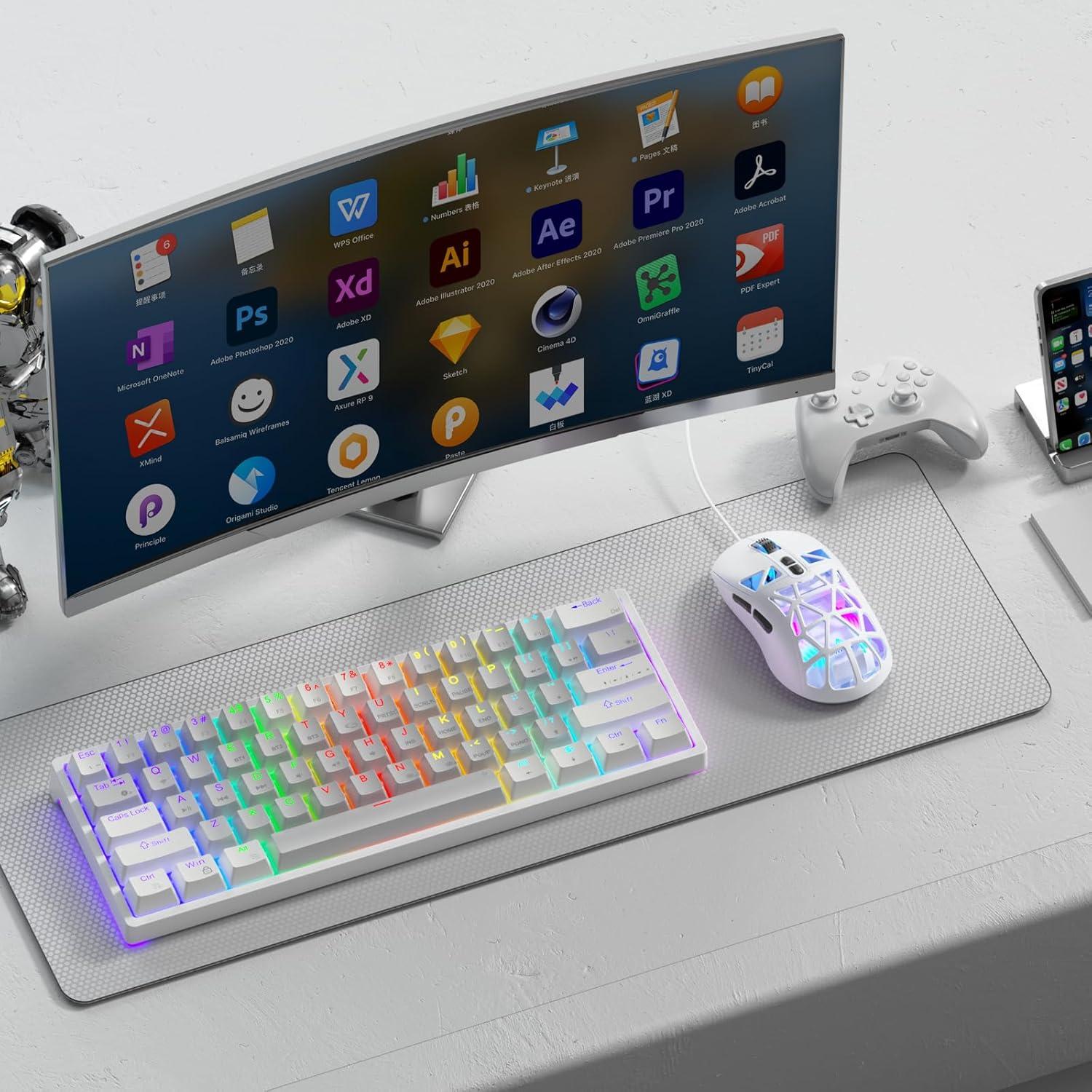 Ratón Gaming SOLAKAKA SM901 RGB 13800DPI Programable Blanco