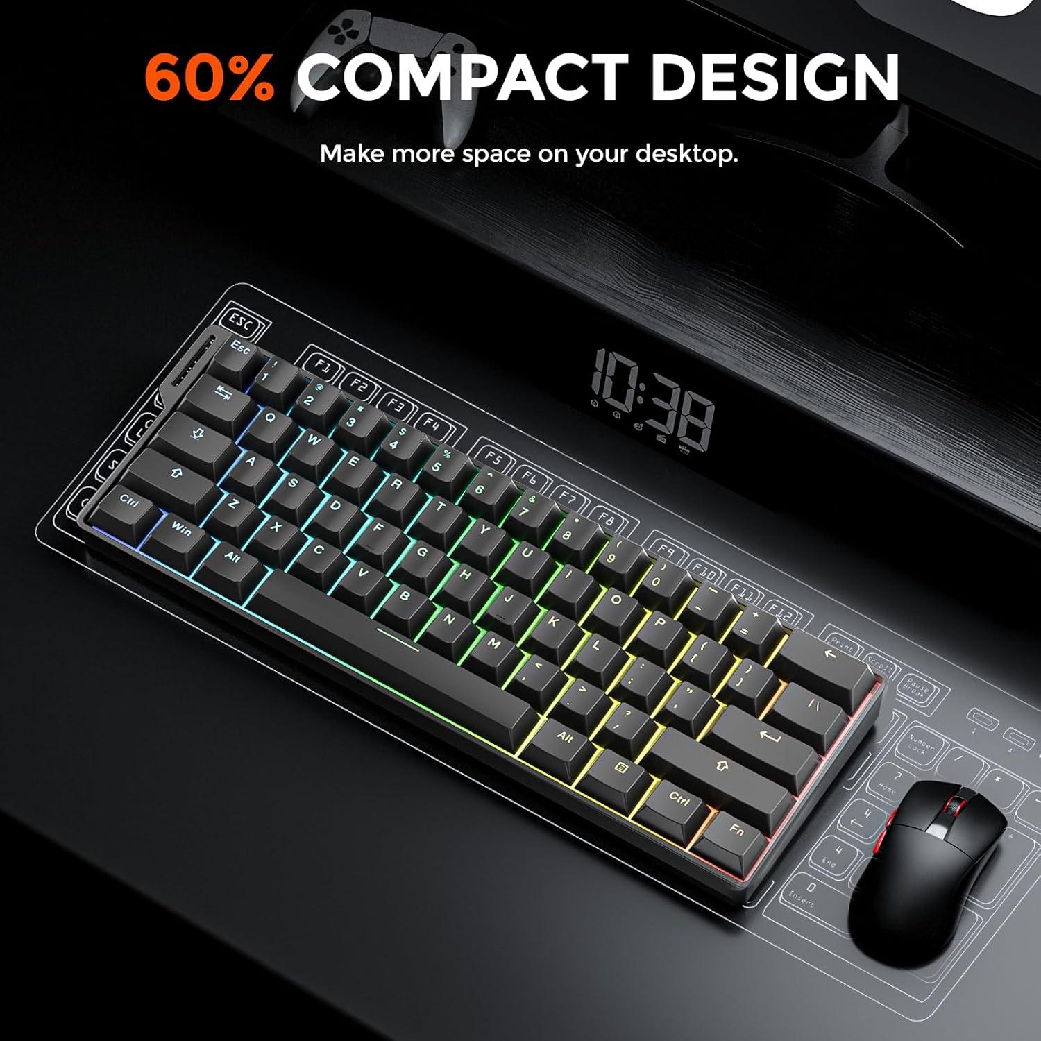 Teclado Gaming DAREU EK60 HE Compacto 60% RGB con Cable