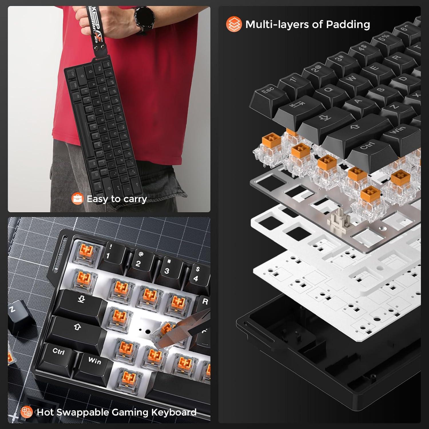 Teclado Gaming DAREU EK60 HE Compacto 60% RGB con Cable