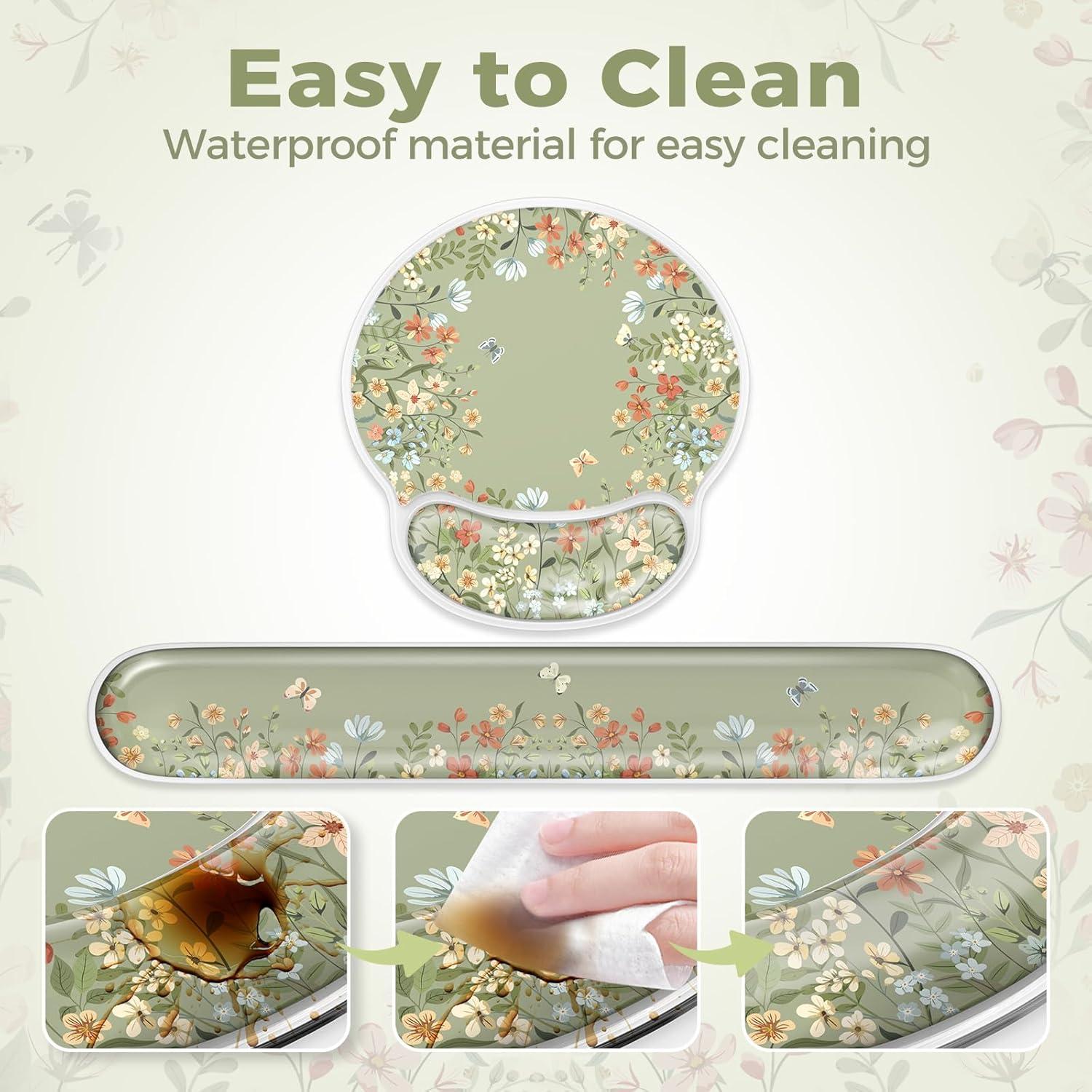 Reposamuñecas de Gel iCasso Verde Ergonómico para Teclado