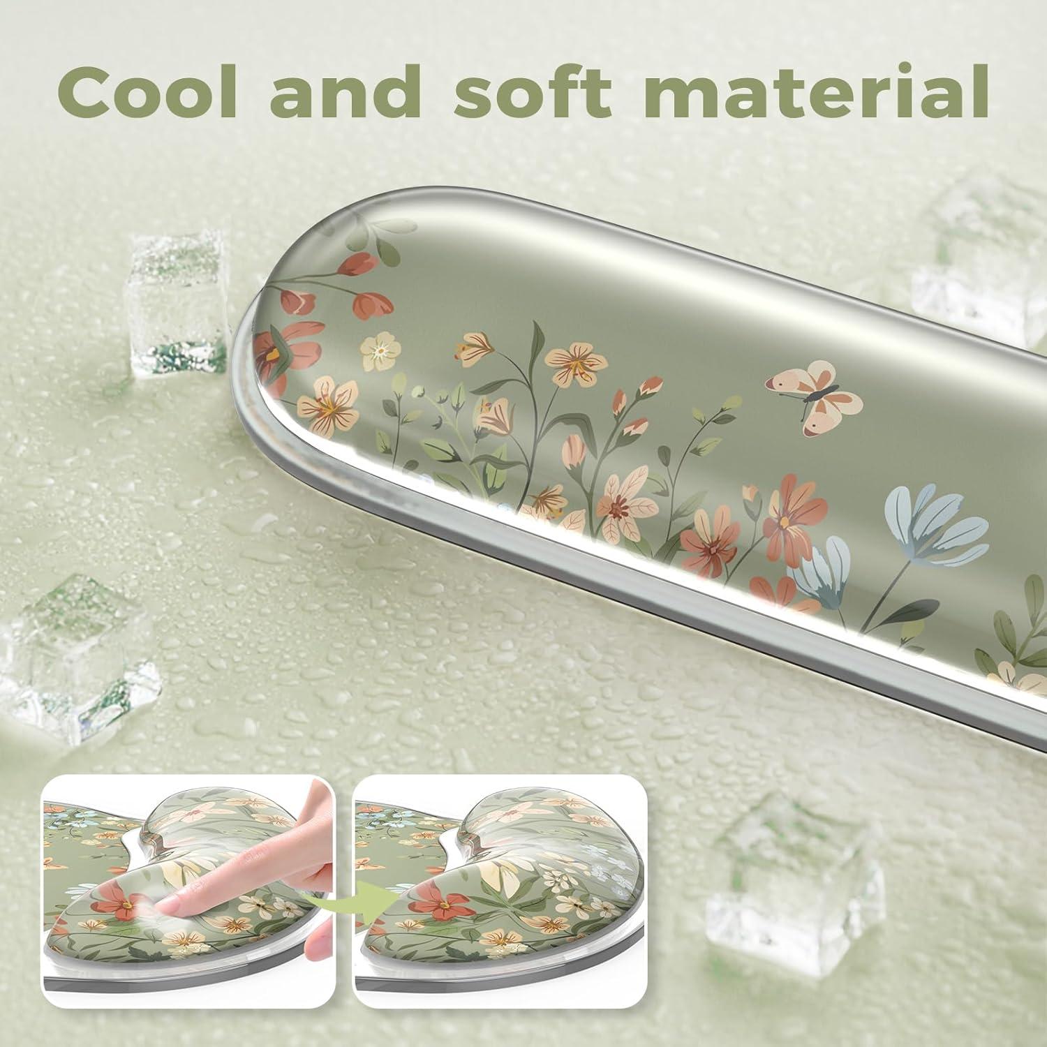 Reposamuñecas de Gel iCasso Verde Ergonómico para Teclado