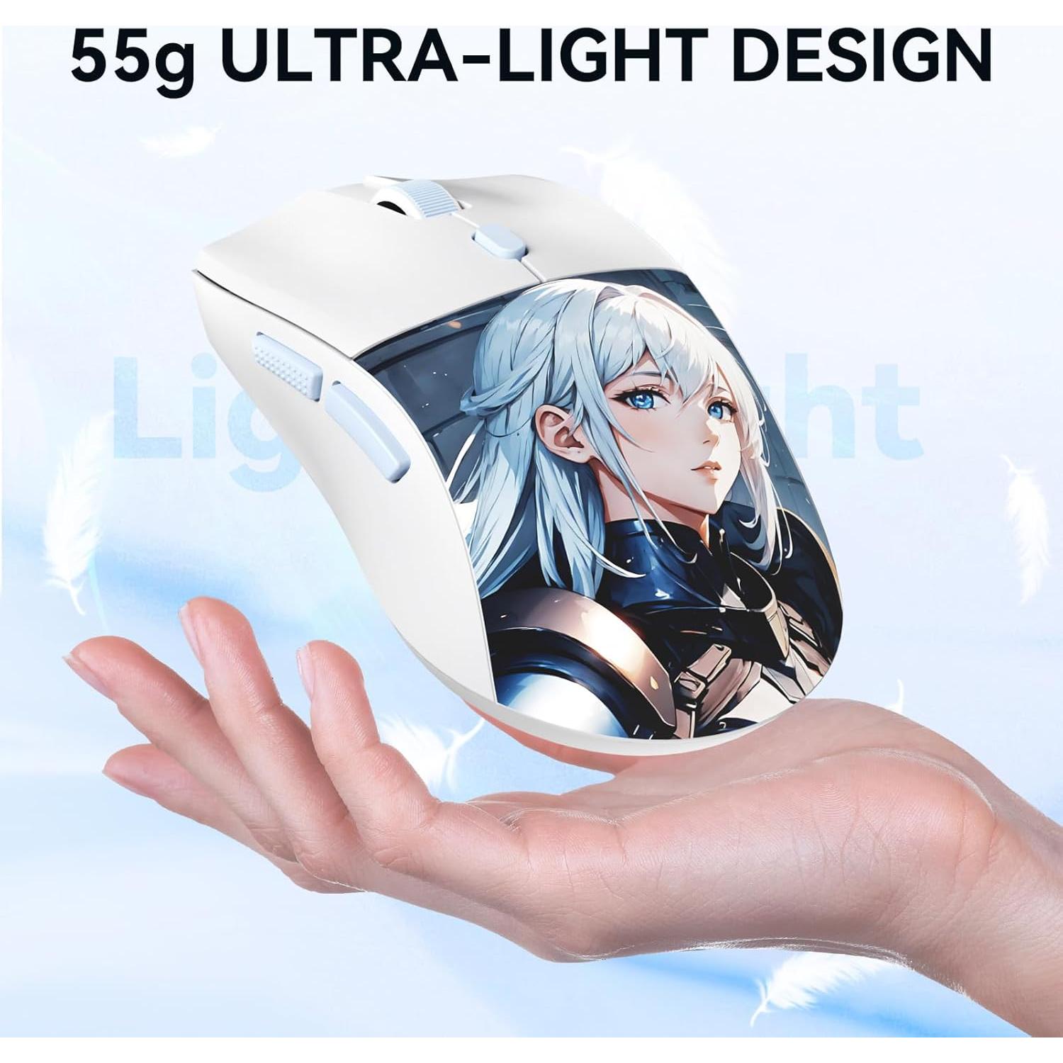 Ratón Gaming RisoPhy PAW3395 Inalámbrico 26K DPI 6 Botones