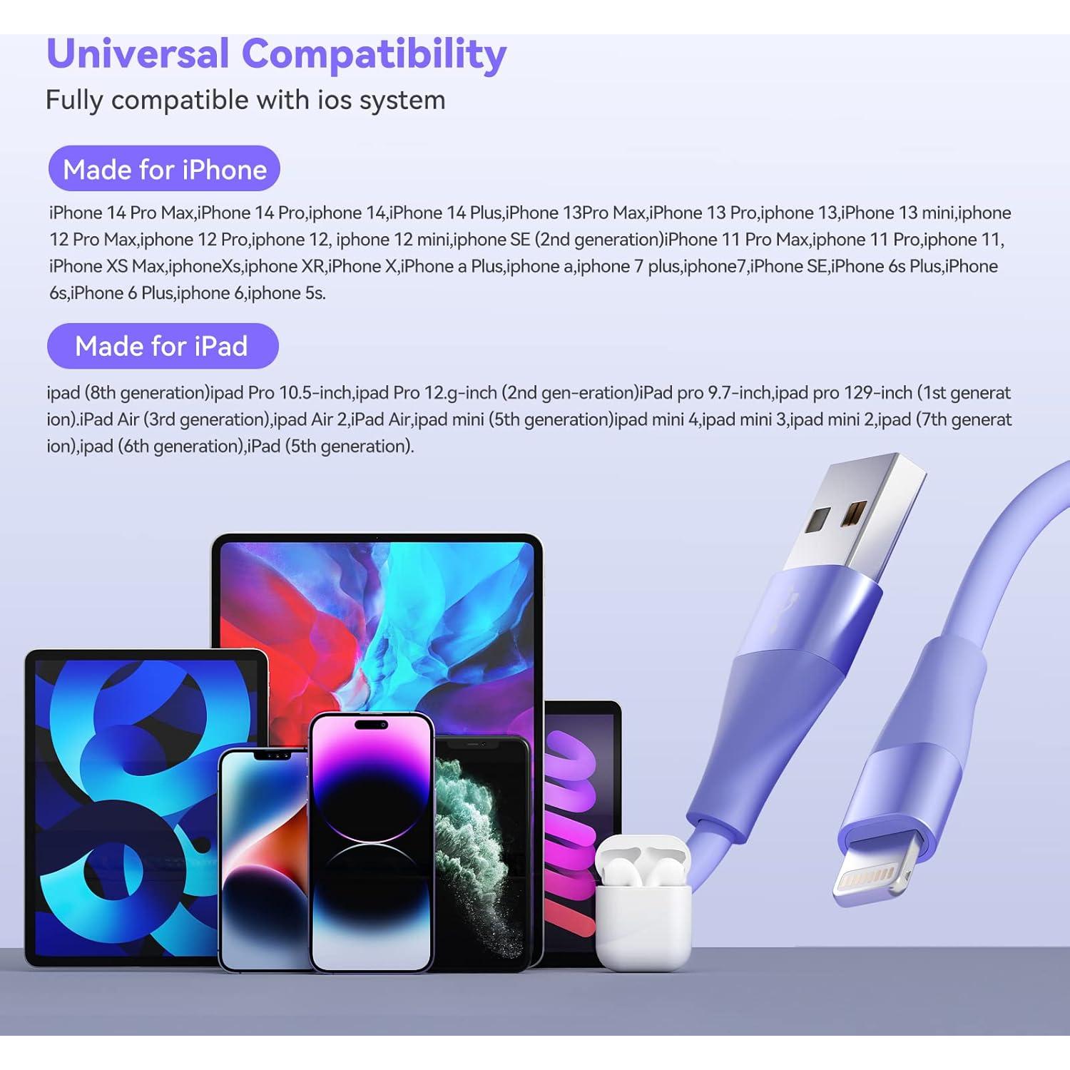 Cargador Lightning SwaggWood 10FT MFi para iPhone Multicolor