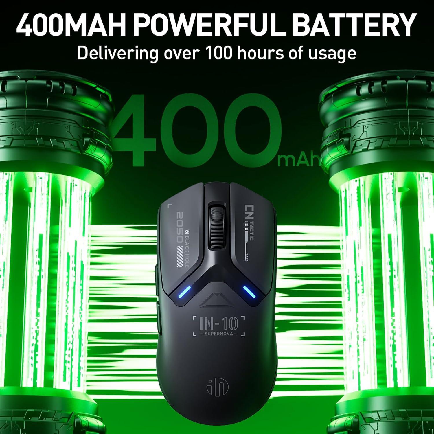 Ratón Gaming Inalámbrico INPHIC IN10P 60g 26000 DPI Tri-Modo