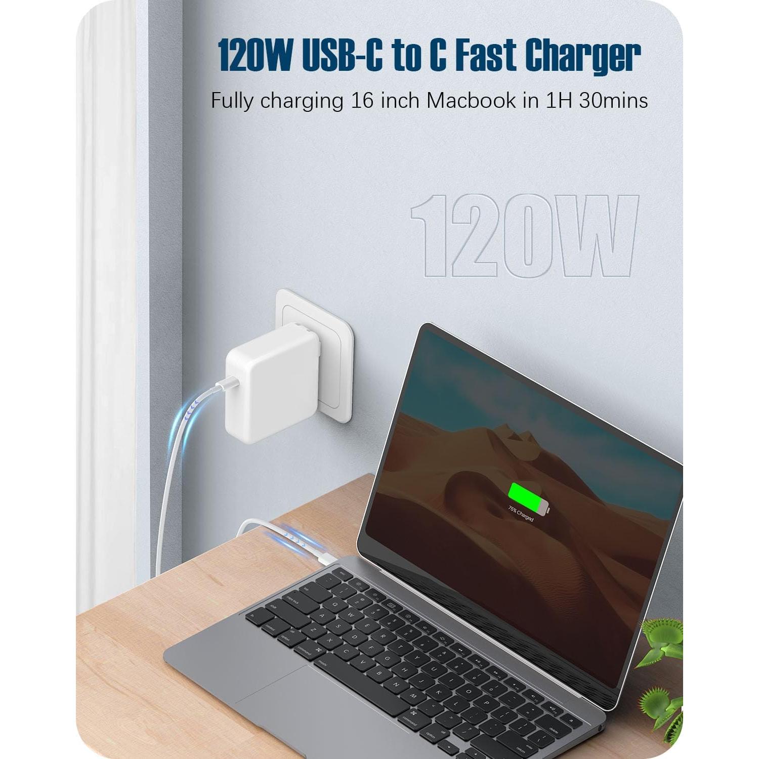 Cargador USB-C 120W Suprspc para MacBook Pro y Air