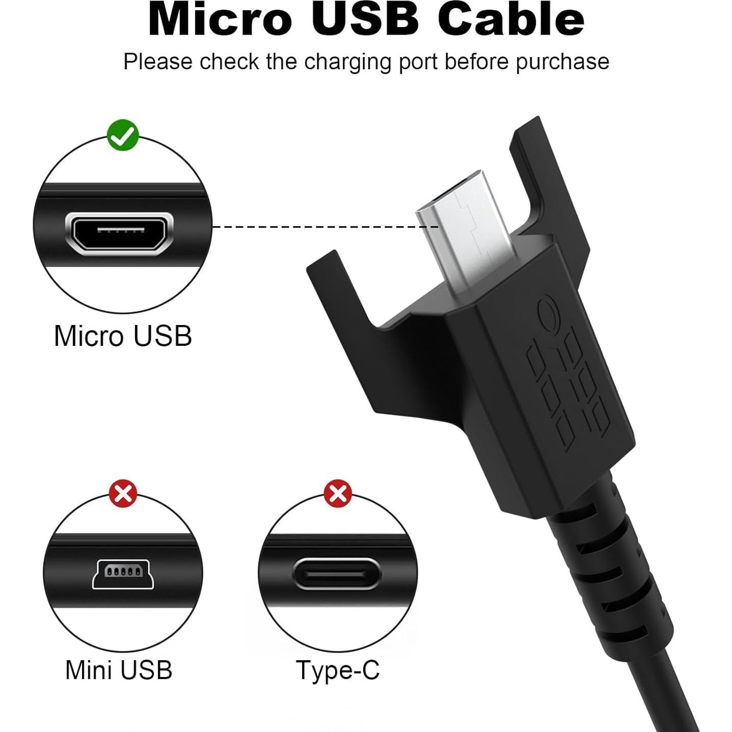 Cable de carga USB Micro para Logitech G403 G703 G900 1.8m