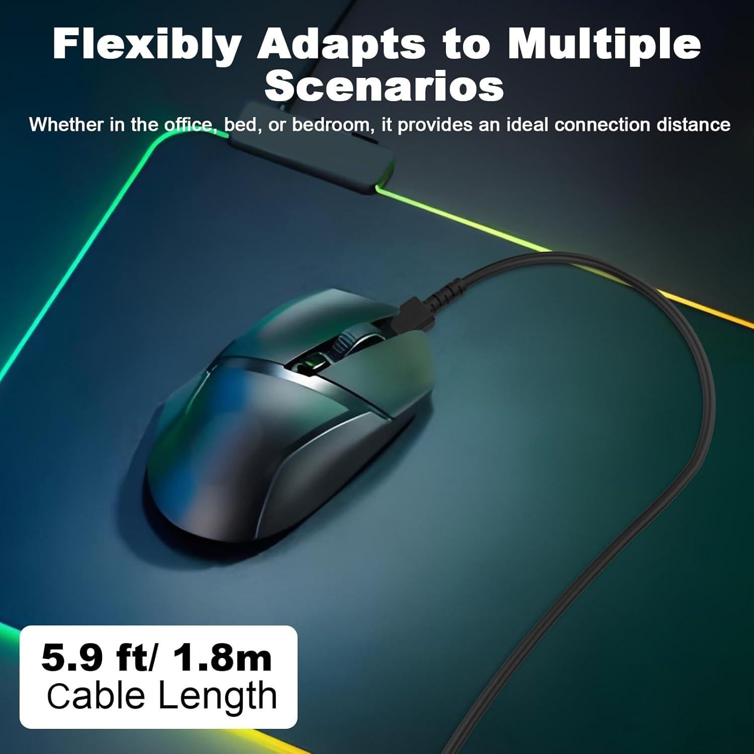 Cable de carga USB Micro para Logitech G403 G703 G900 1.8m