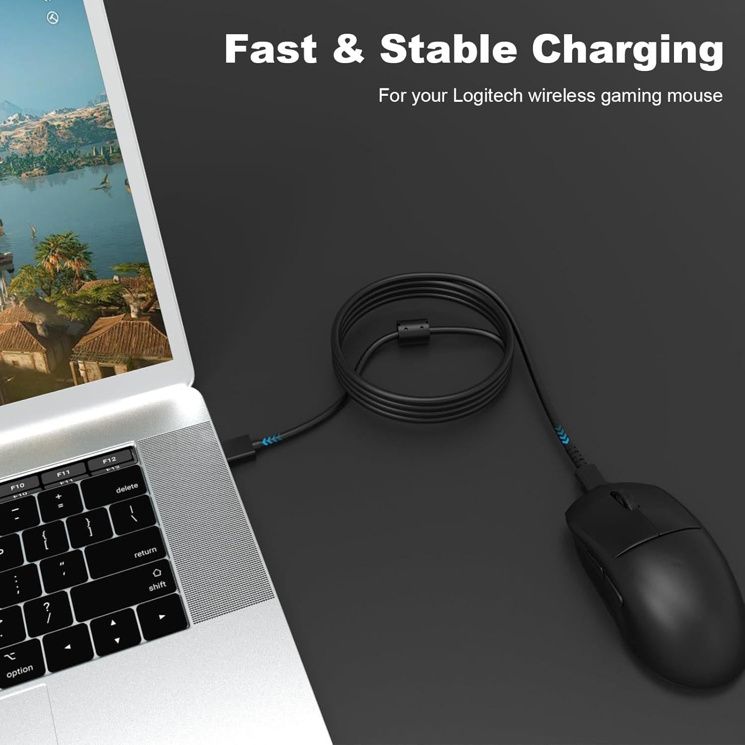 Cable de carga USB Micro para Logitech G403 G703 G900 1.8m