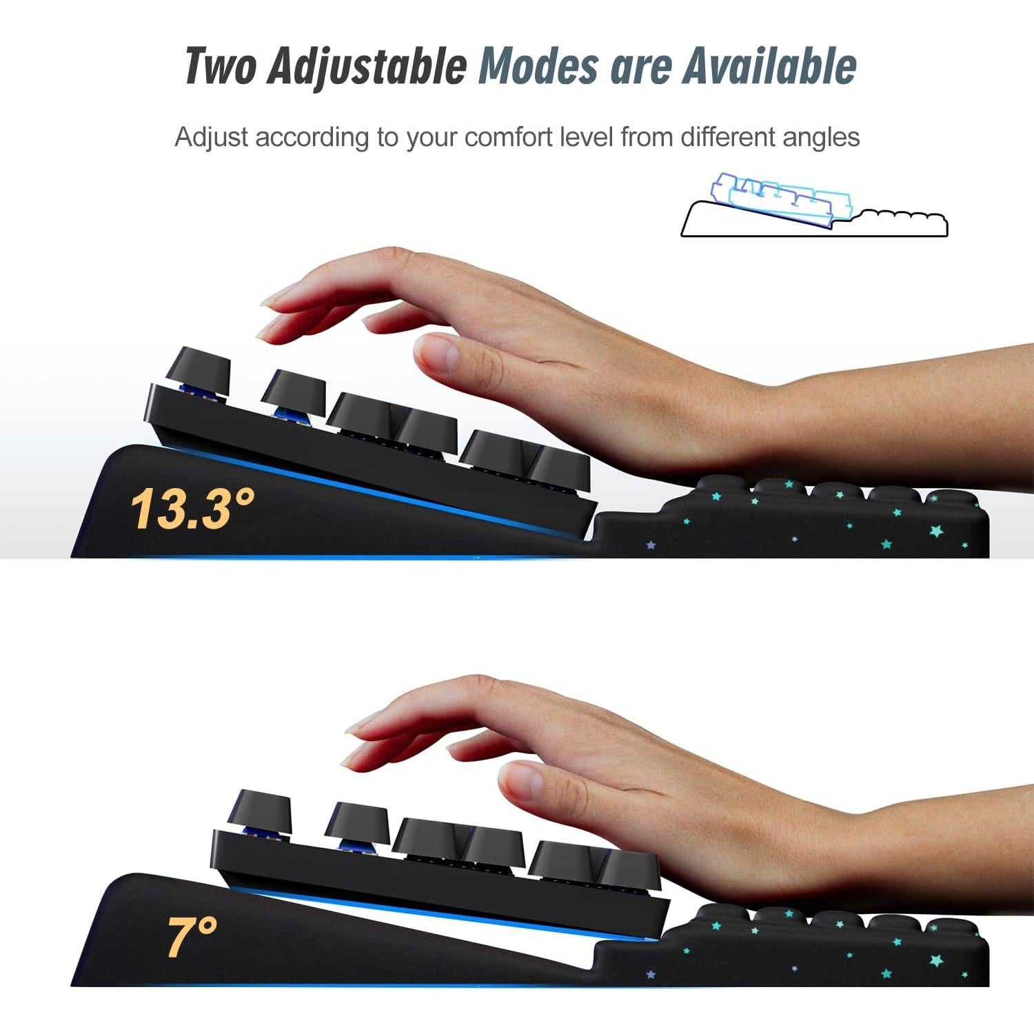 Soporte Ergonómico para Teclado Jinaply con Reposamuñecas Azul