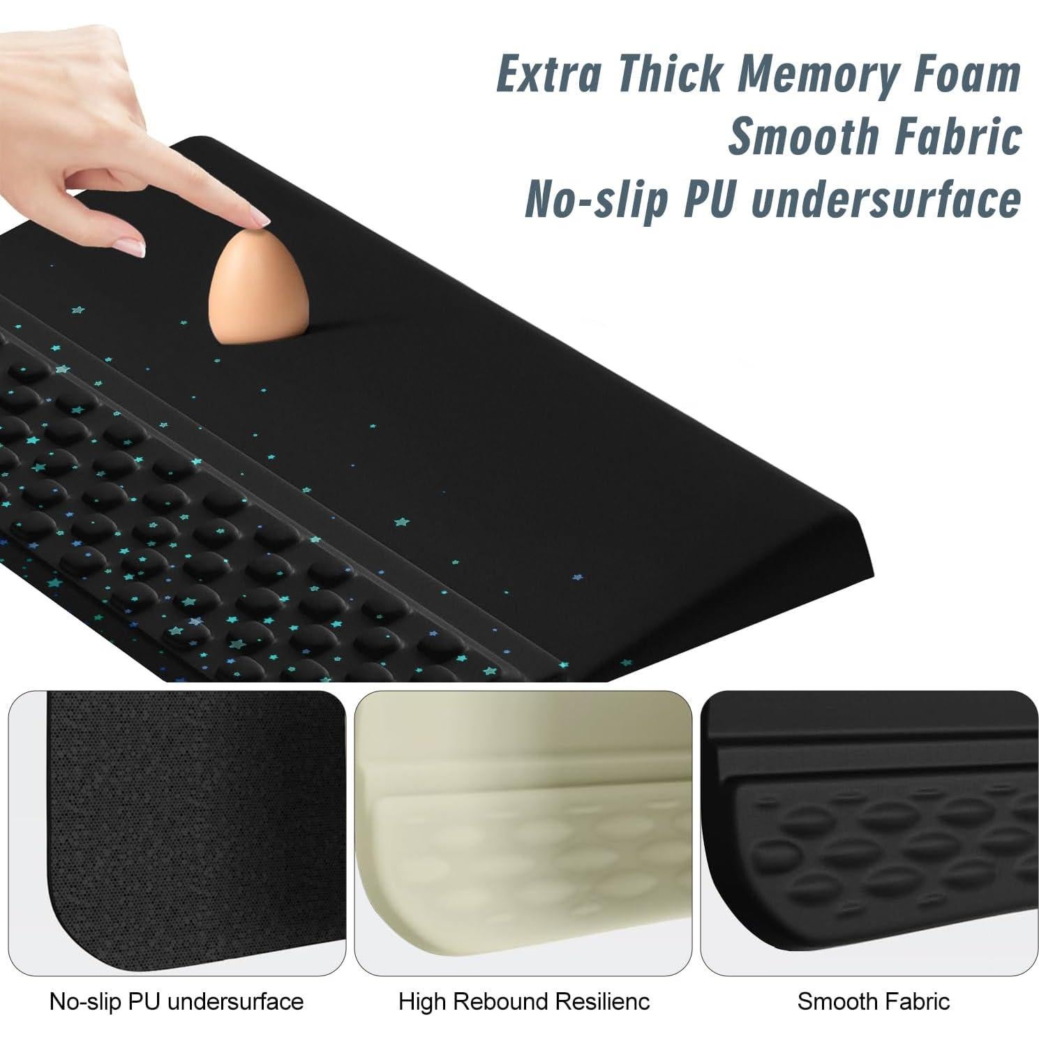Soporte Ergonómico para Teclado Jinaply con Reposamuñecas Azul