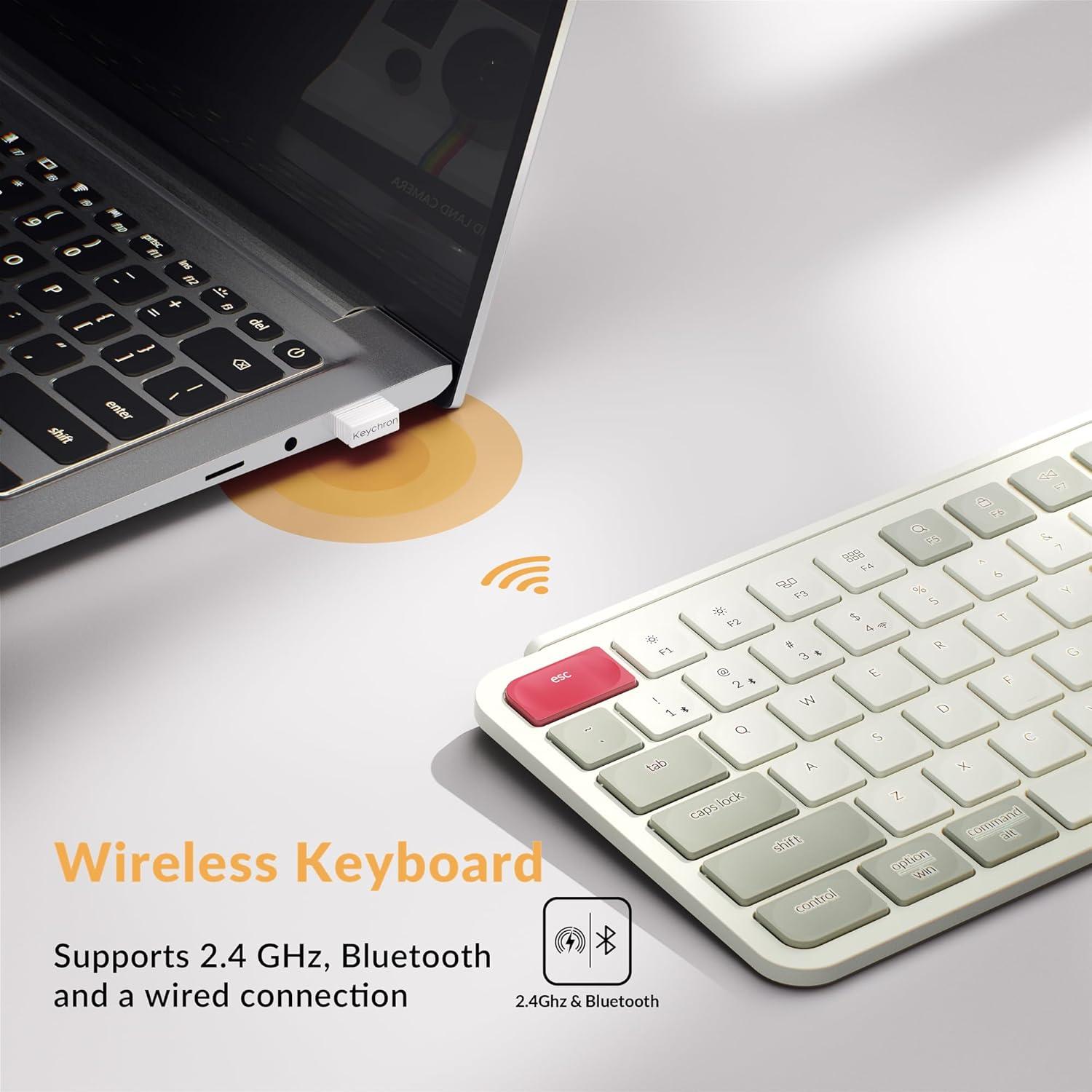 Teclado Inalámbrico Keychron B1 Pro Ultra-Slim Bluetooth 5.2 Rojo