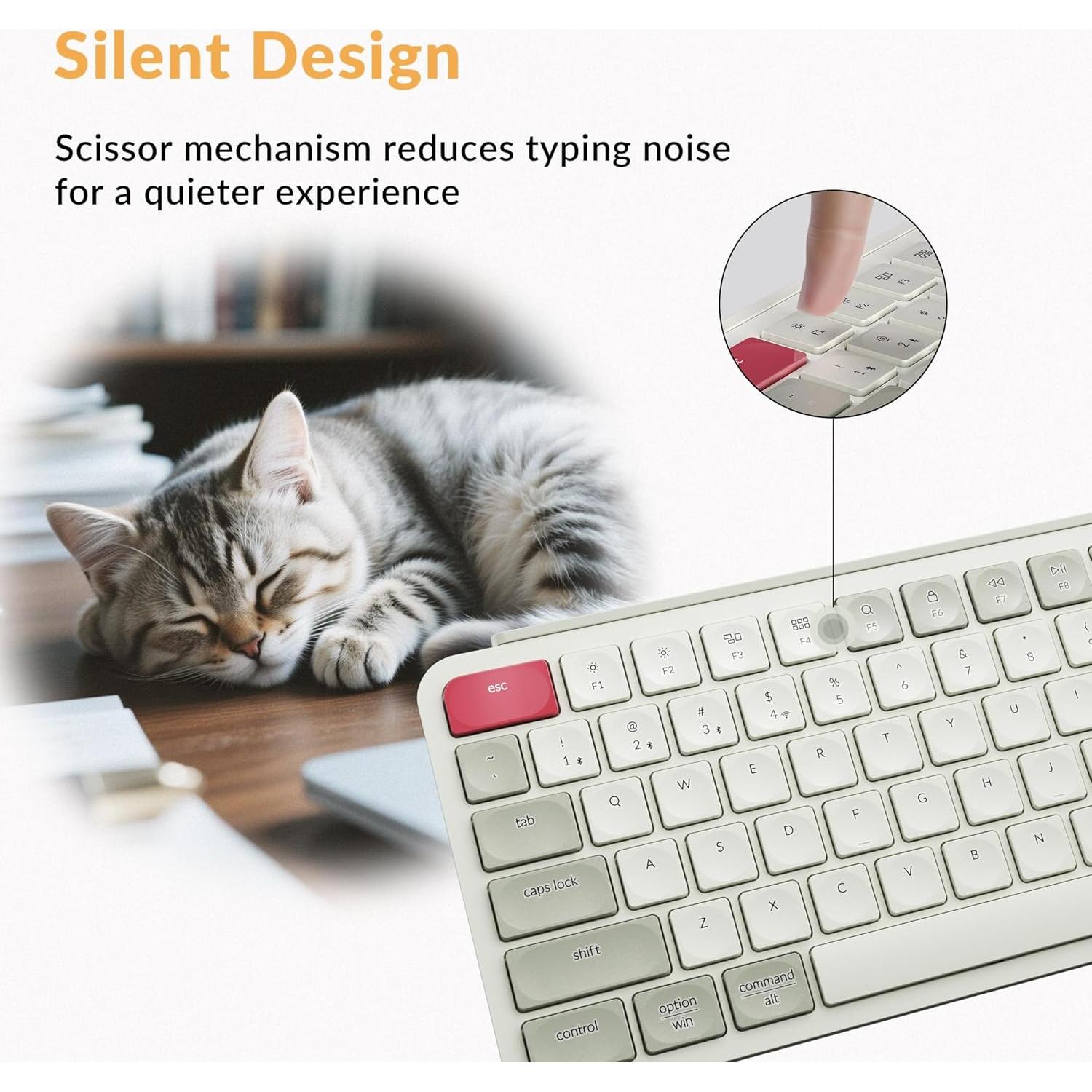 Teclado Inalámbrico Keychron B1 Pro Ultra-Slim Bluetooth 5.2 Rojo