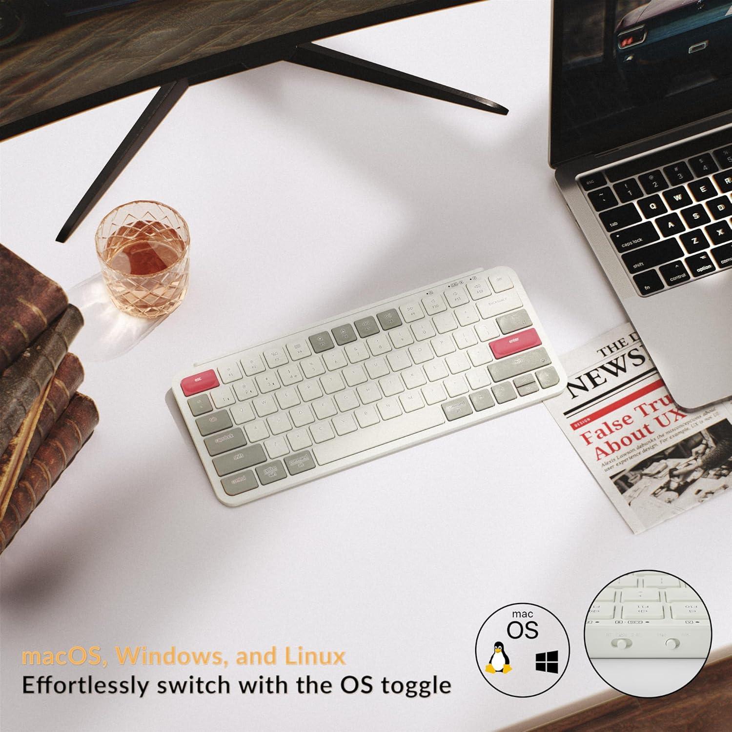 Teclado Inalámbrico Keychron B1 Pro Ultra-Slim Bluetooth 5.2 Rojo