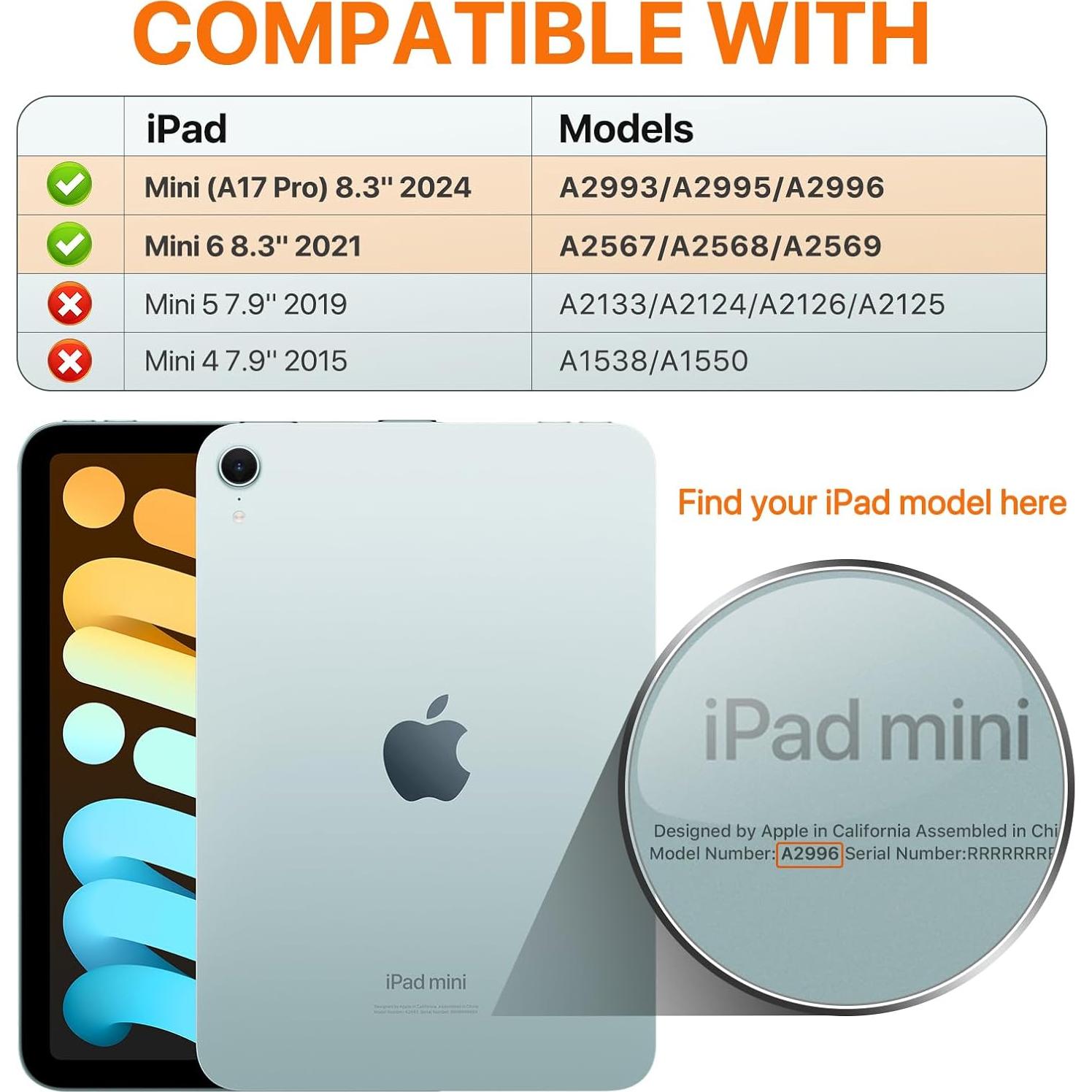 Funda MoKo para iPad Mini 7 8.3" 2024 Transparente TPU