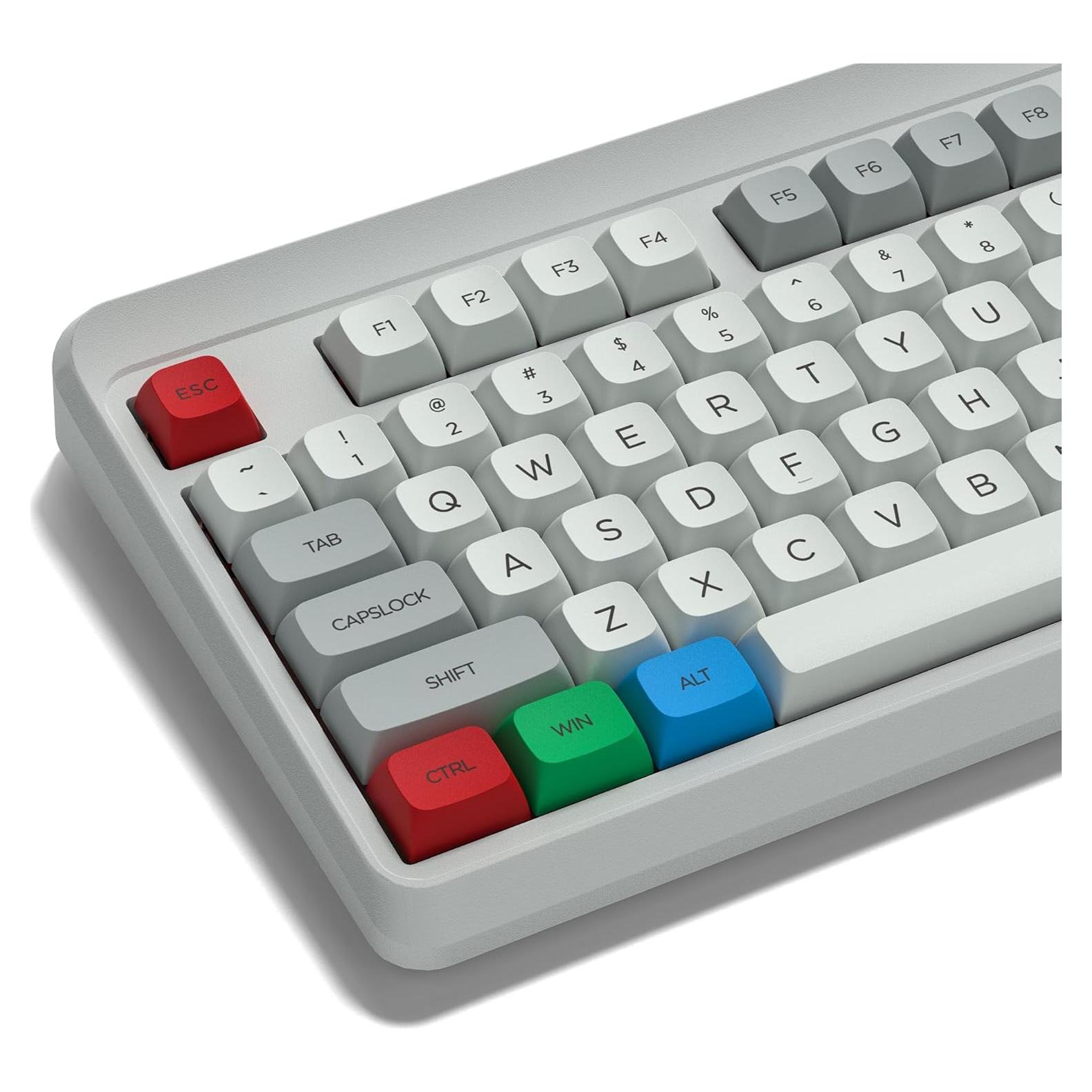 Juego de Teclas Mecánicas Dagaladoo PBT 131 Teclas Gris/Azul/Rojo