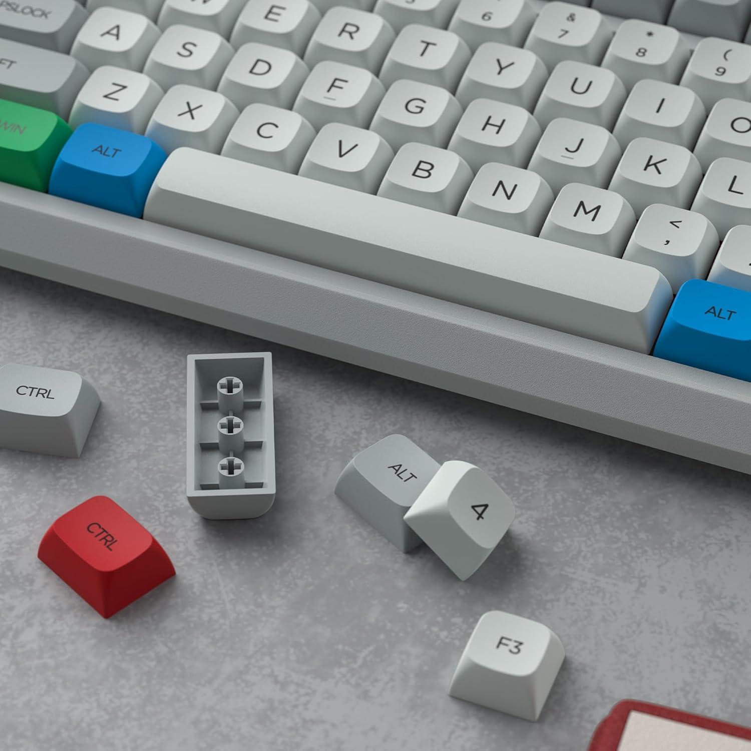 Juego de Teclas Mecánicas Dagaladoo PBT 131 Teclas Gris/Azul/Rojo