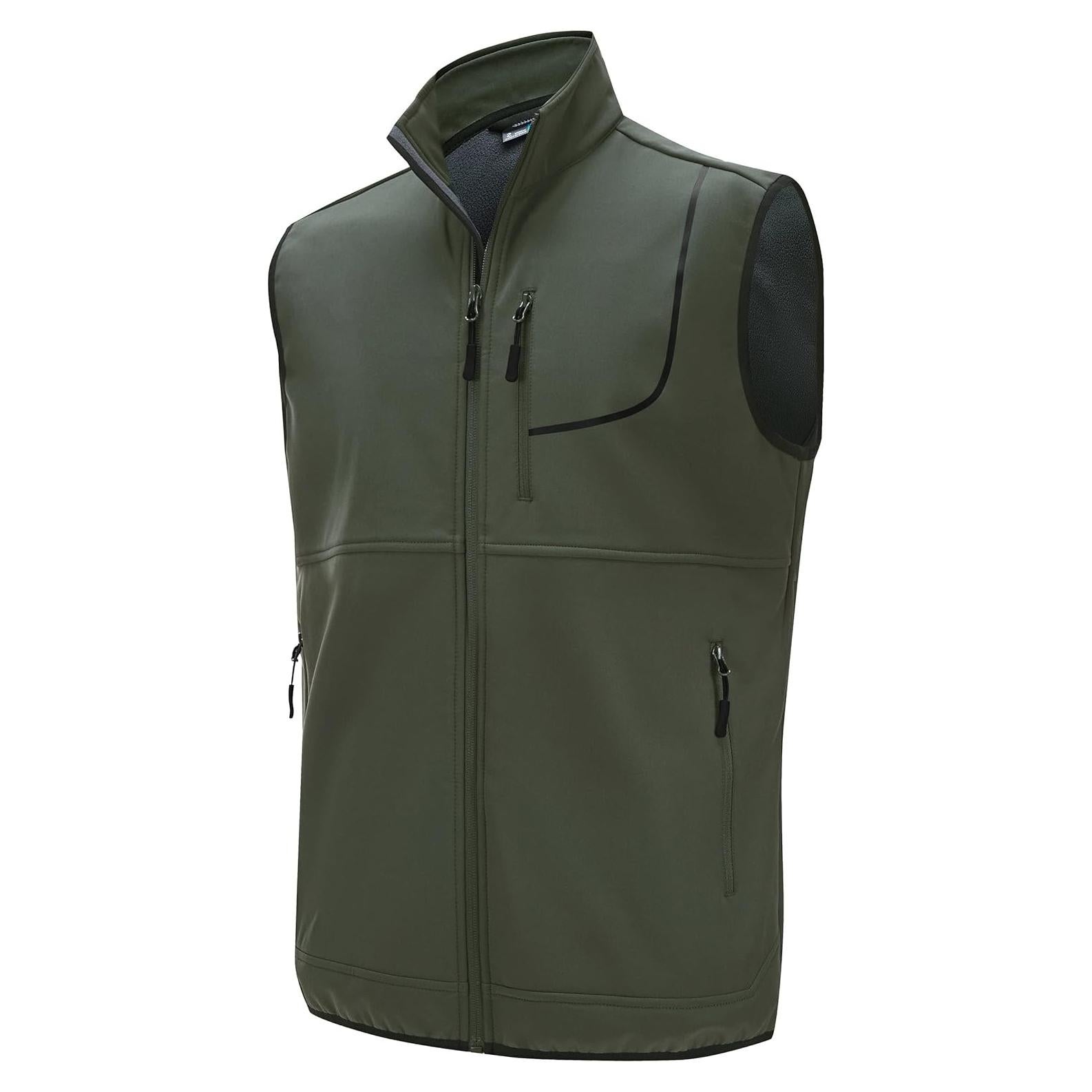Chaleco de golf Willit para hombre, softshell verde XXL