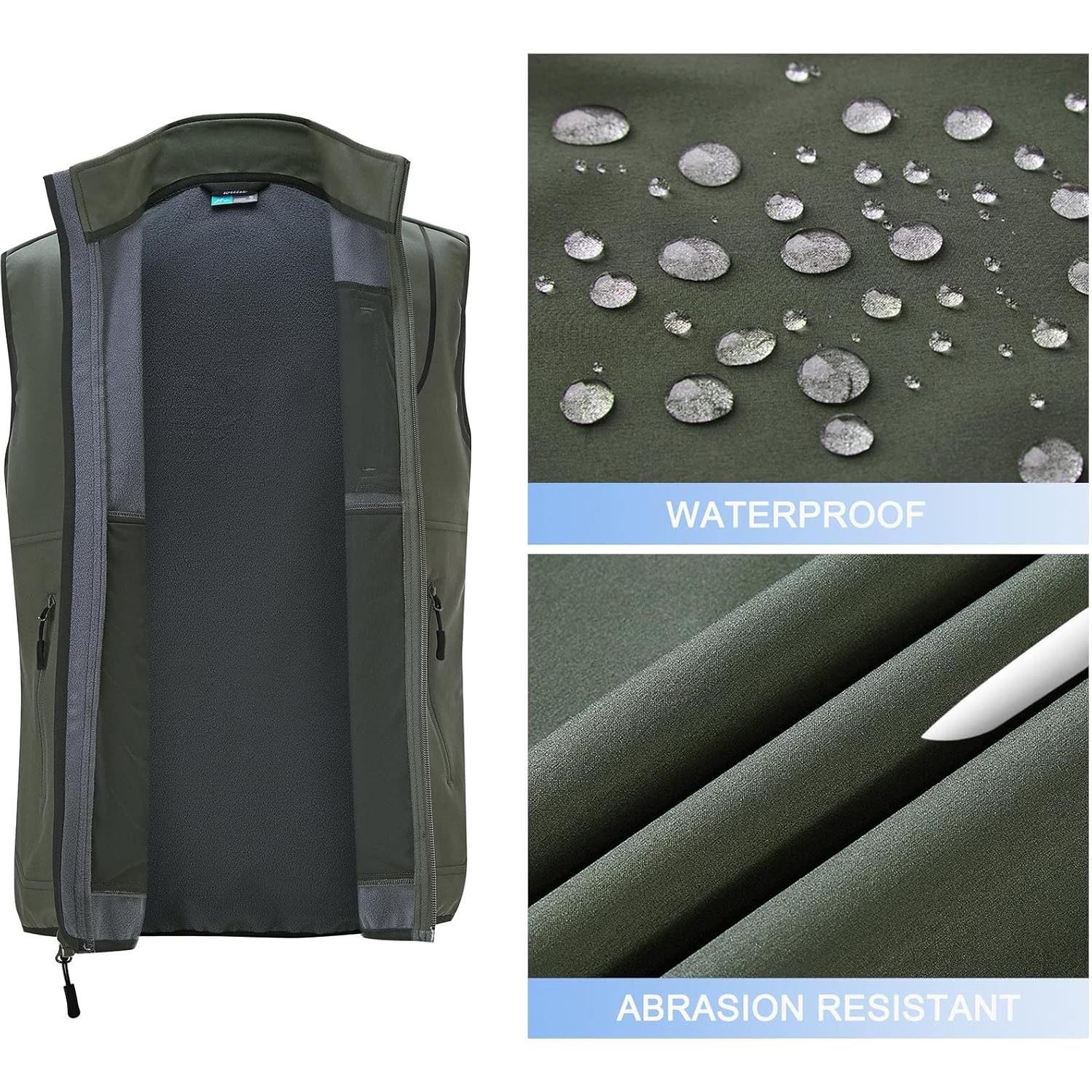 Chaleco de golf Willit para hombre, softshell verde XXL