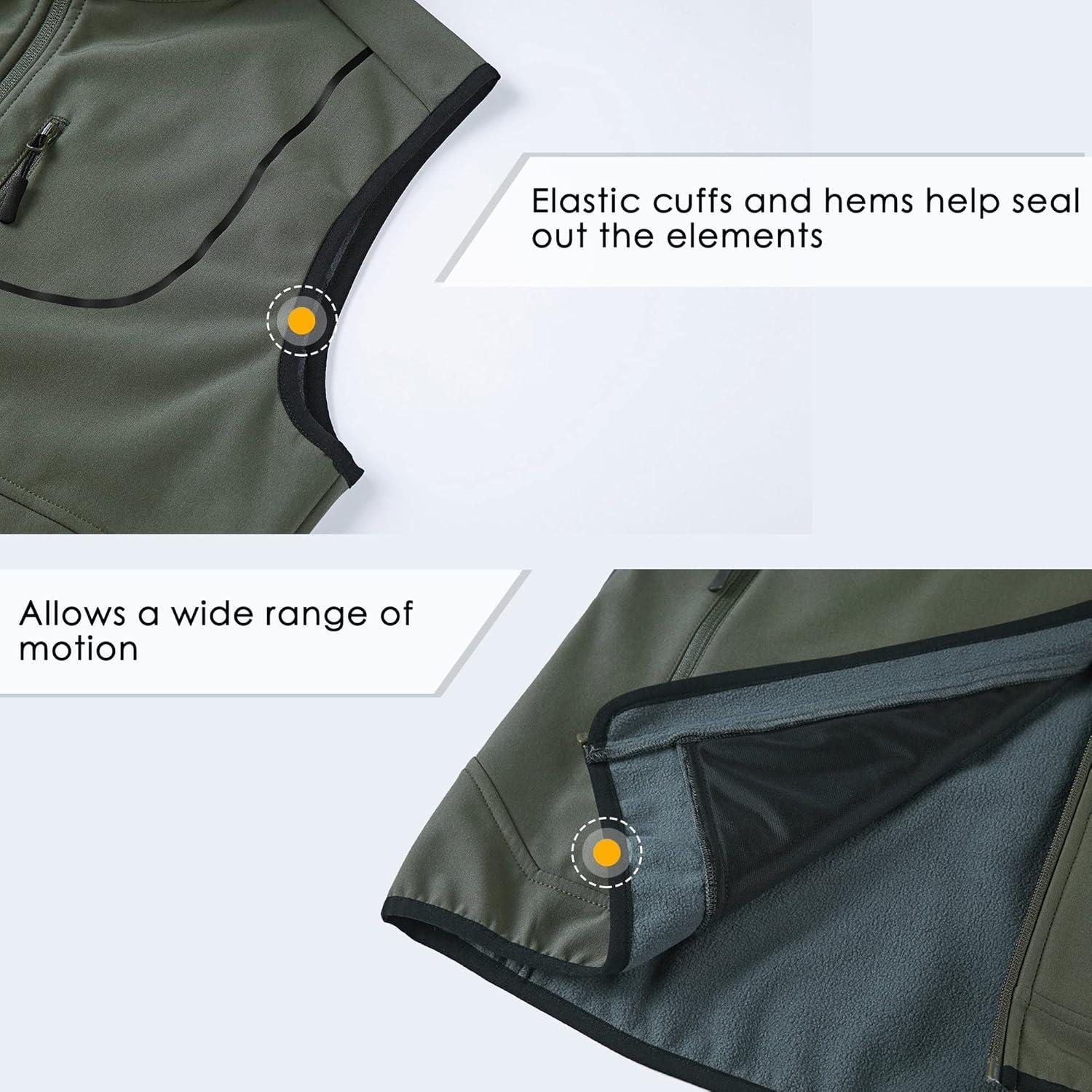 Chaleco de golf Willit para hombre, softshell verde XXL