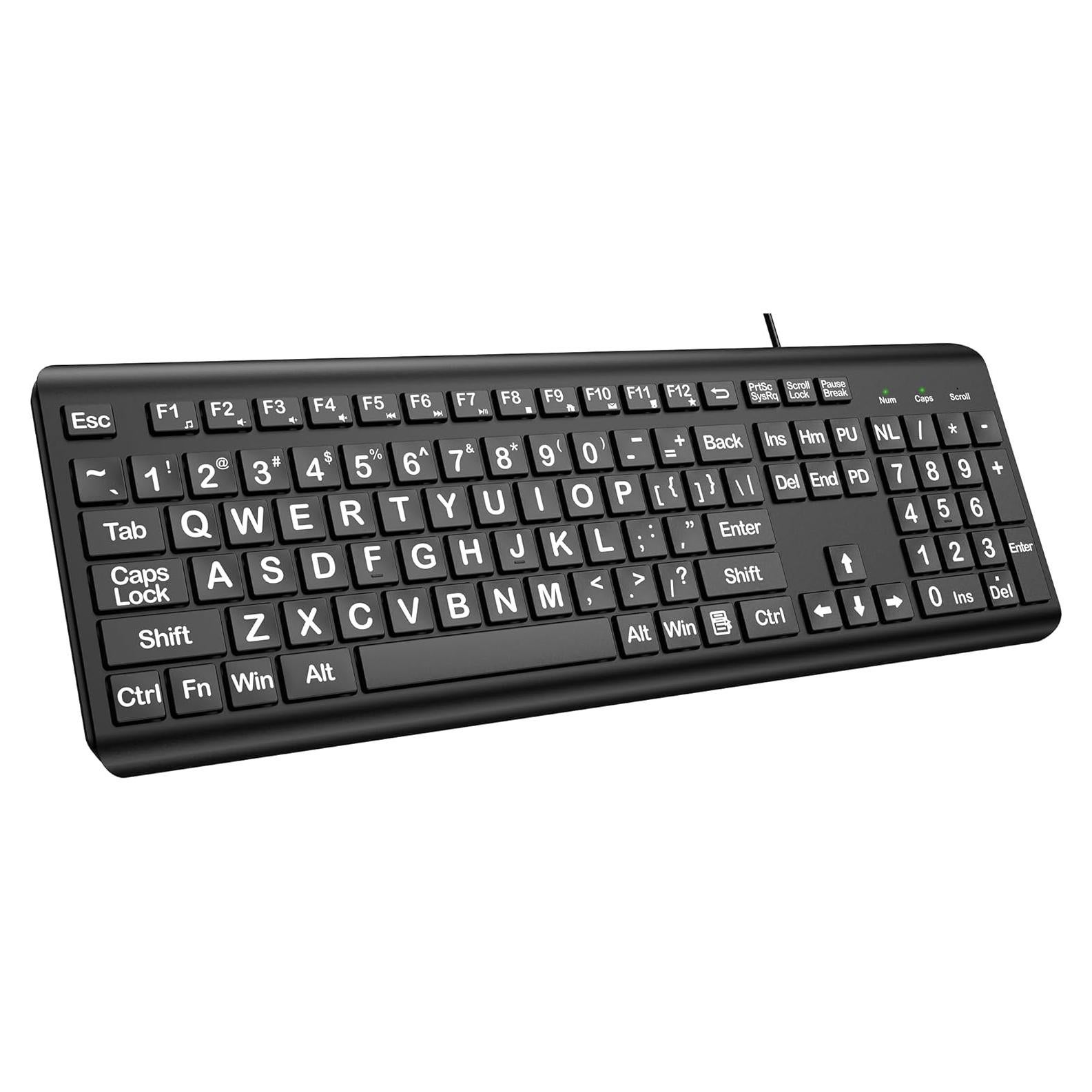 Teclado USB de Letra Grande EDJO para PC y Laptop - Ergonomía y Visibilidad