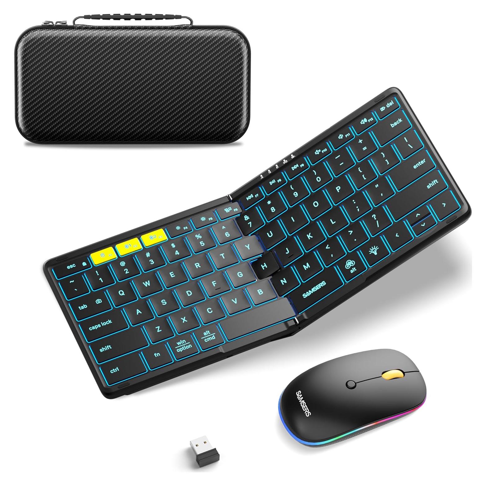 Combo Teclado y Ratón Plegables Samsers KM08X Retroiluminado