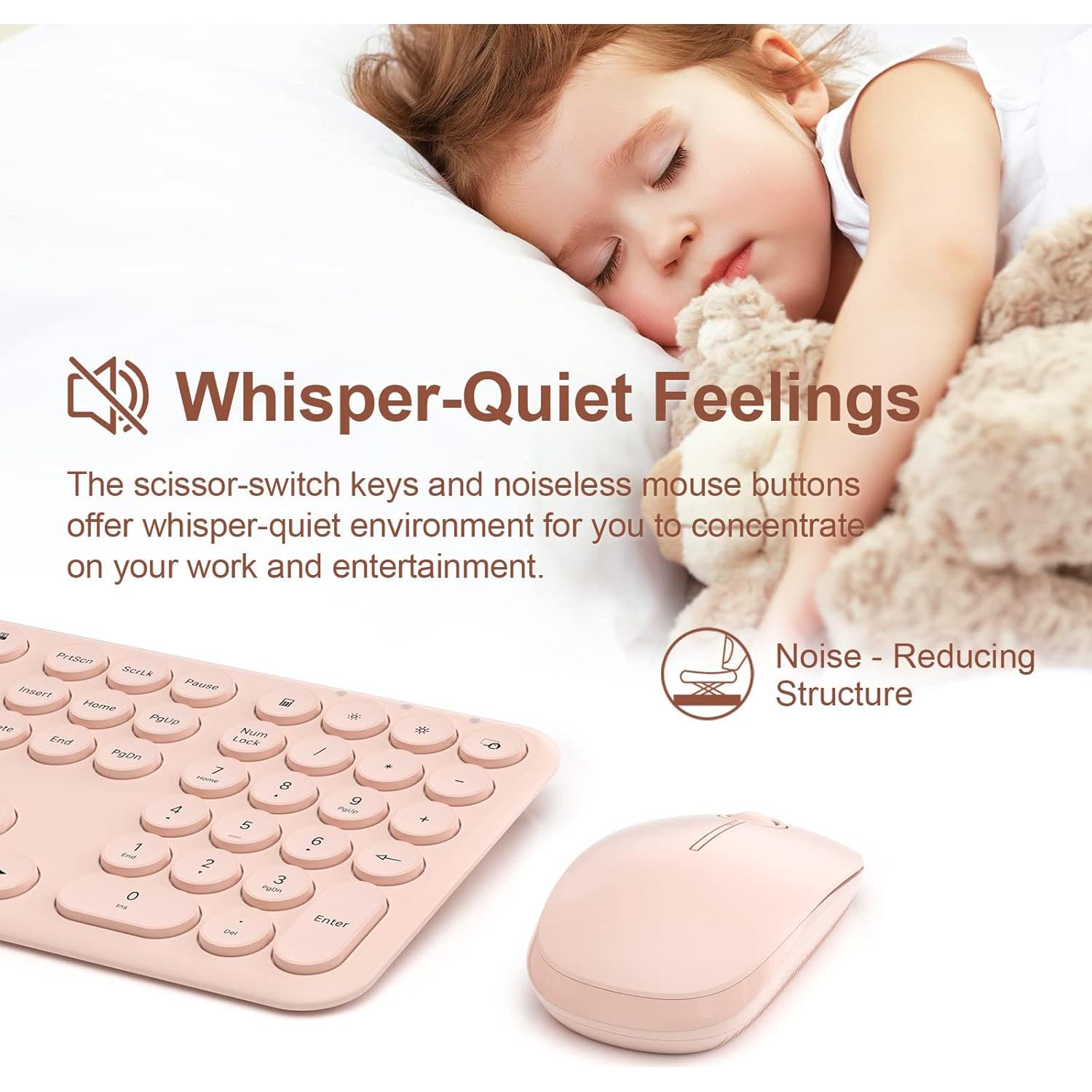 Combo Teclado y Ratón Inalámbricos Mobifice Rosa Ultra Delgado