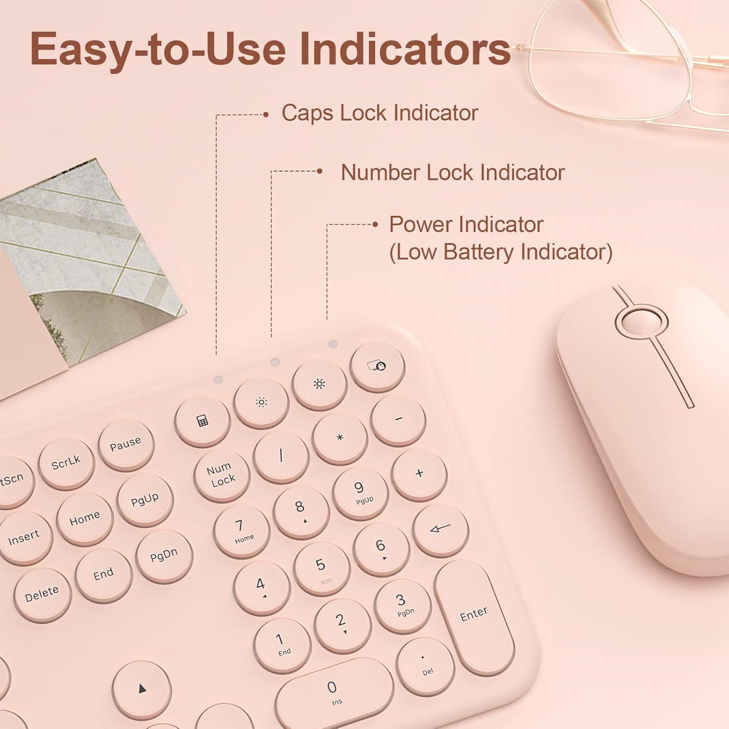 Combo Teclado y Ratón Inalámbricos Mobifice Rosa Ultra Delgado