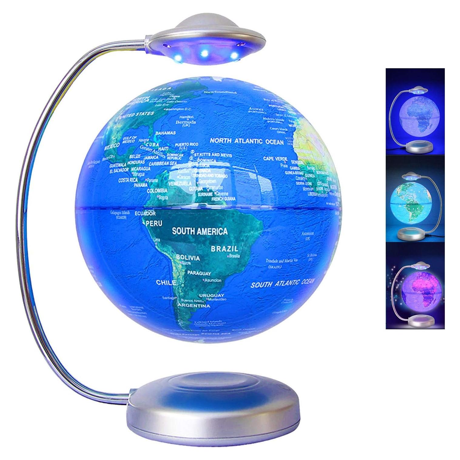 Globo Flotante RNUIE 20 cm LED Rotación 3D Mapa del Mundo