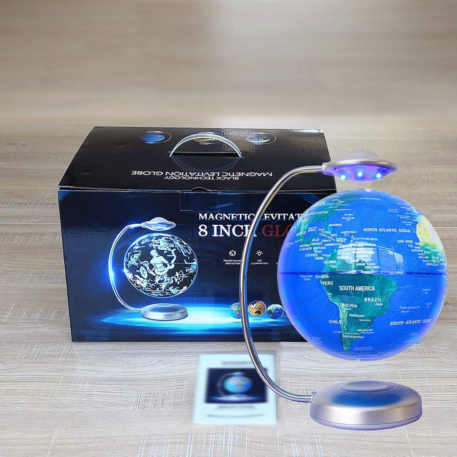 Globo Flotante RNUIE 20 cm LED Rotación 3D Mapa del Mundo