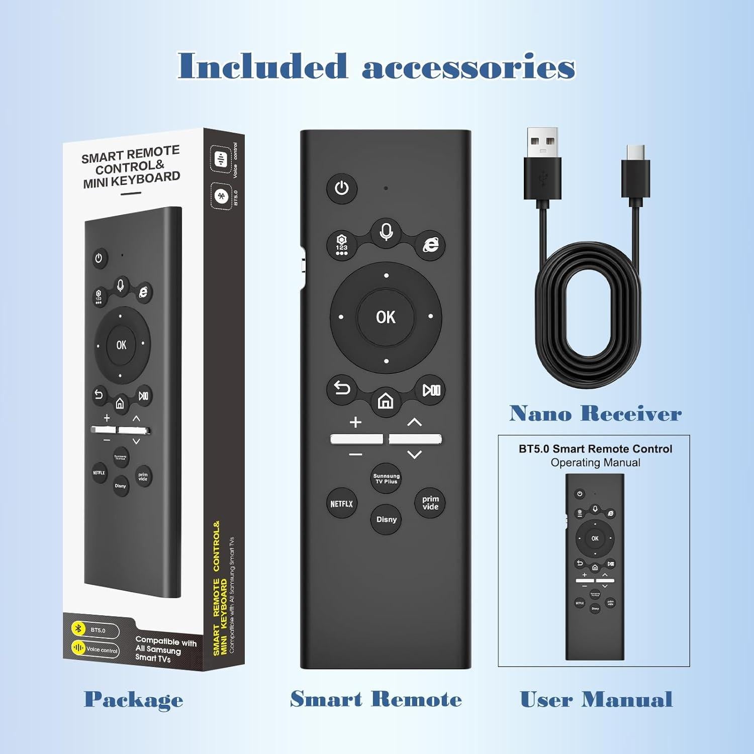 Control Remoto Universal Samsung Smart con Teclado Retroiluminado