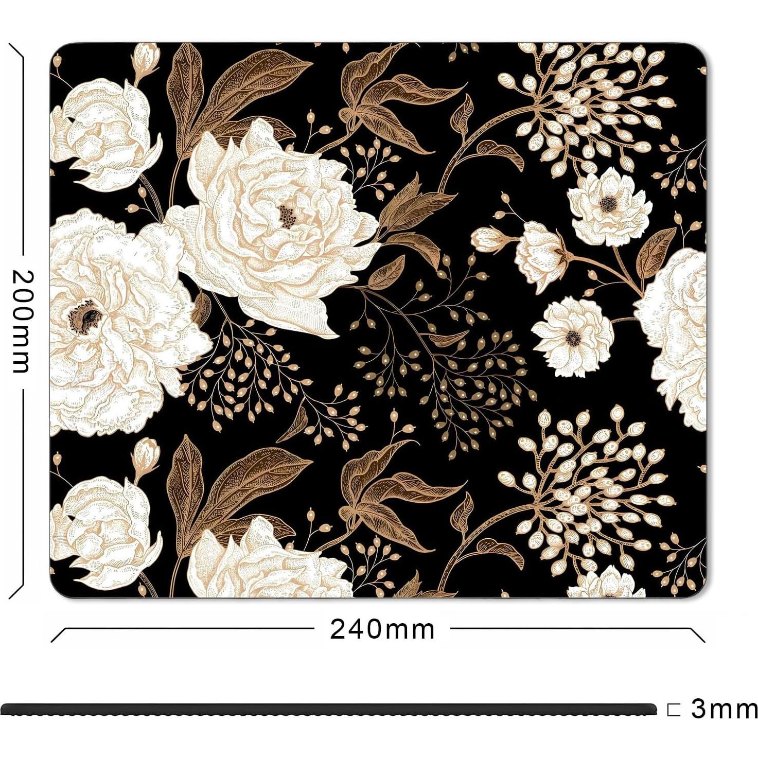 Alfombrilla de Ratón Floral Genérico Peonías y Rosas 24.1x20.1cm