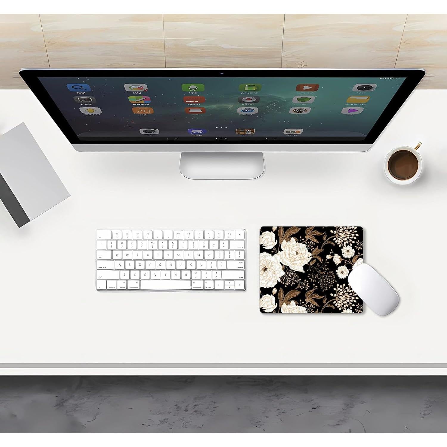 Alfombrilla de Ratón Floral Genérico Peonías y Rosas 24.1x20.1cm