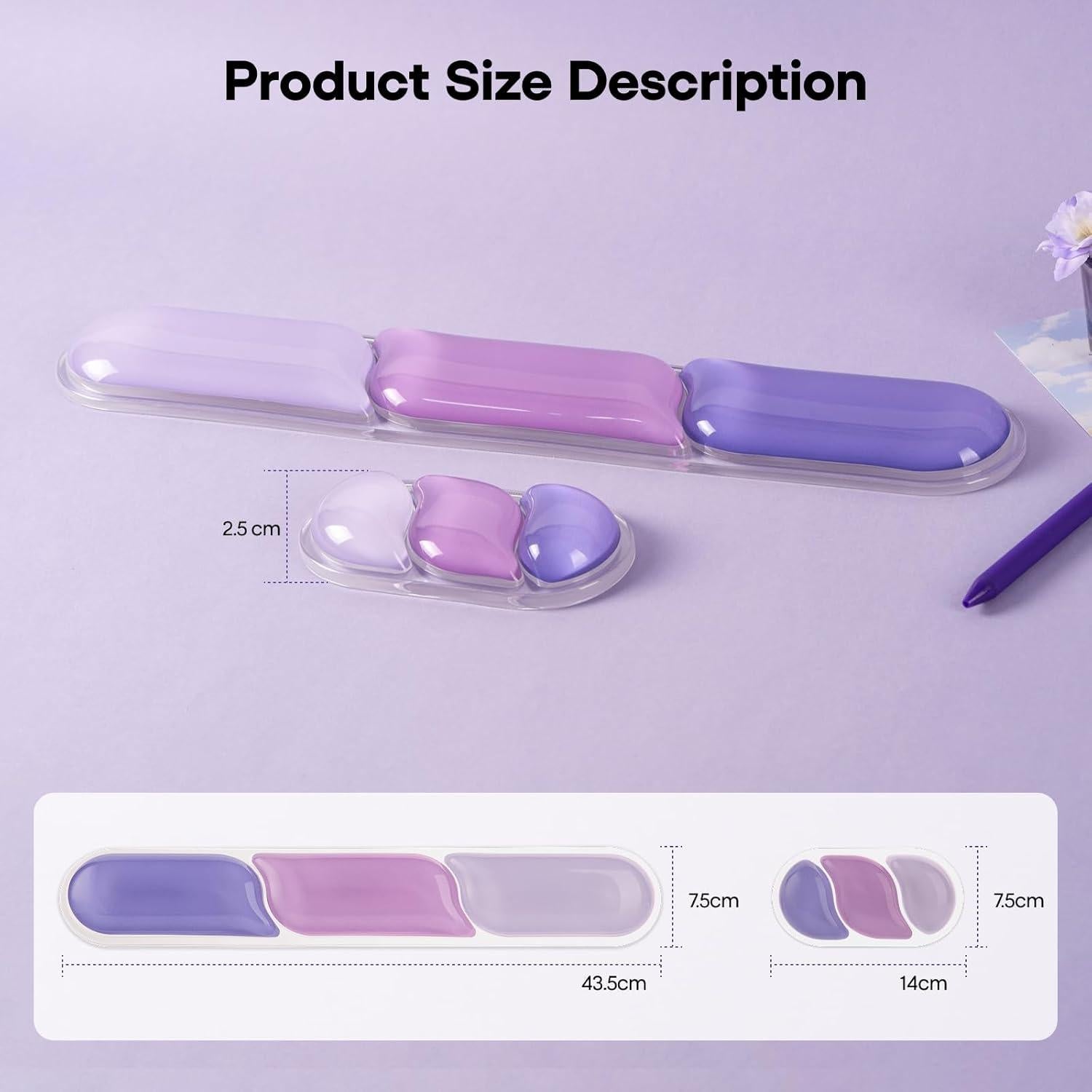 Reposamuñecas de Gel EPOMAKER CloudGel Púrpura 43.5x7.5cm