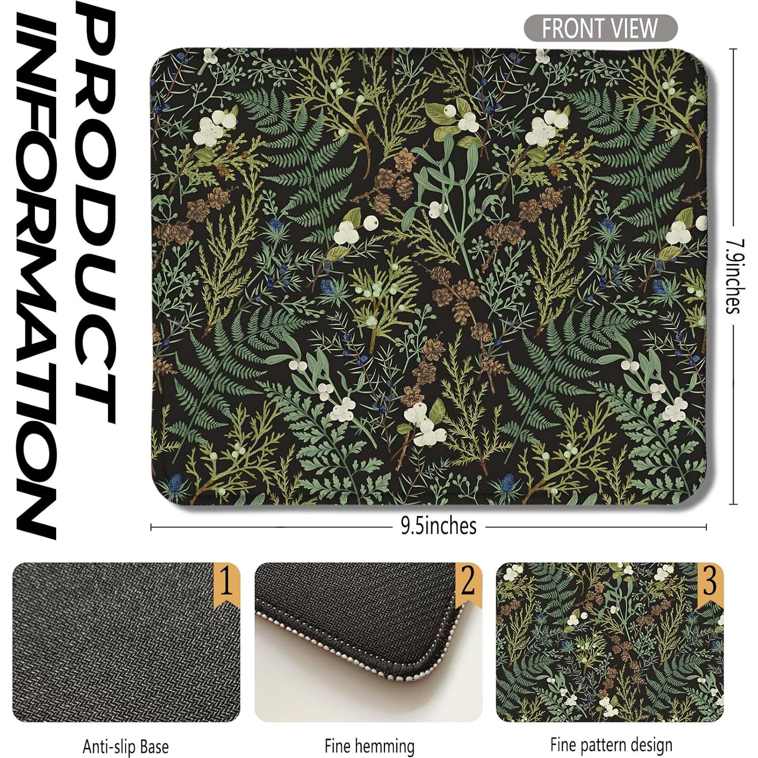 Alfombrilla de Ratón Foritho Verde Hojas de Helecho 24.1x20.1 cm