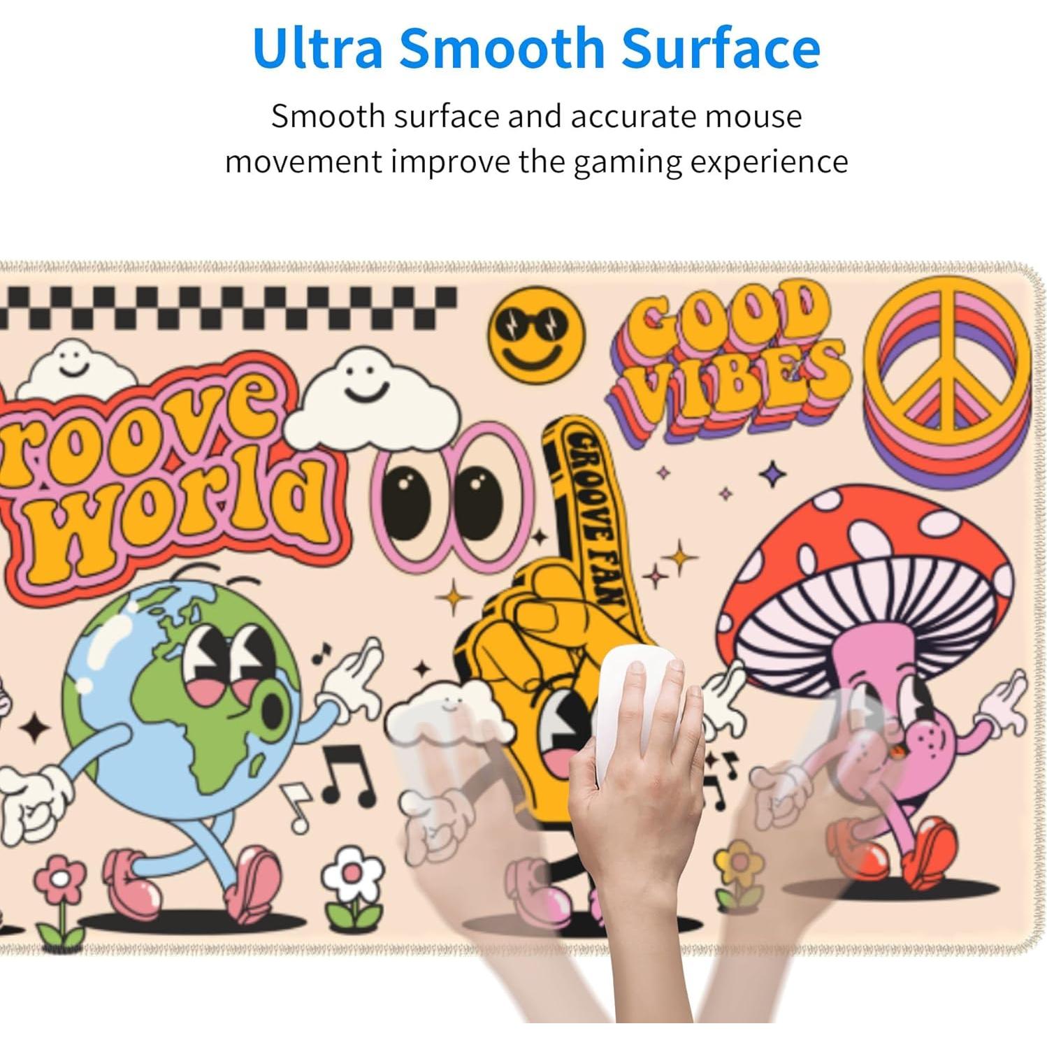 Alfombrilla de Ratón MJJLYYU Grande 800x300mm Vintage 70s
