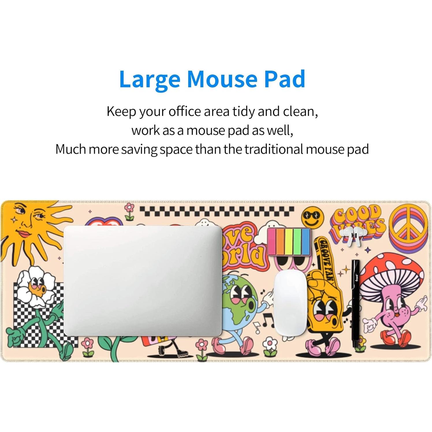 Alfombrilla de Ratón MJJLYYU Grande 800x300mm Vintage 70s